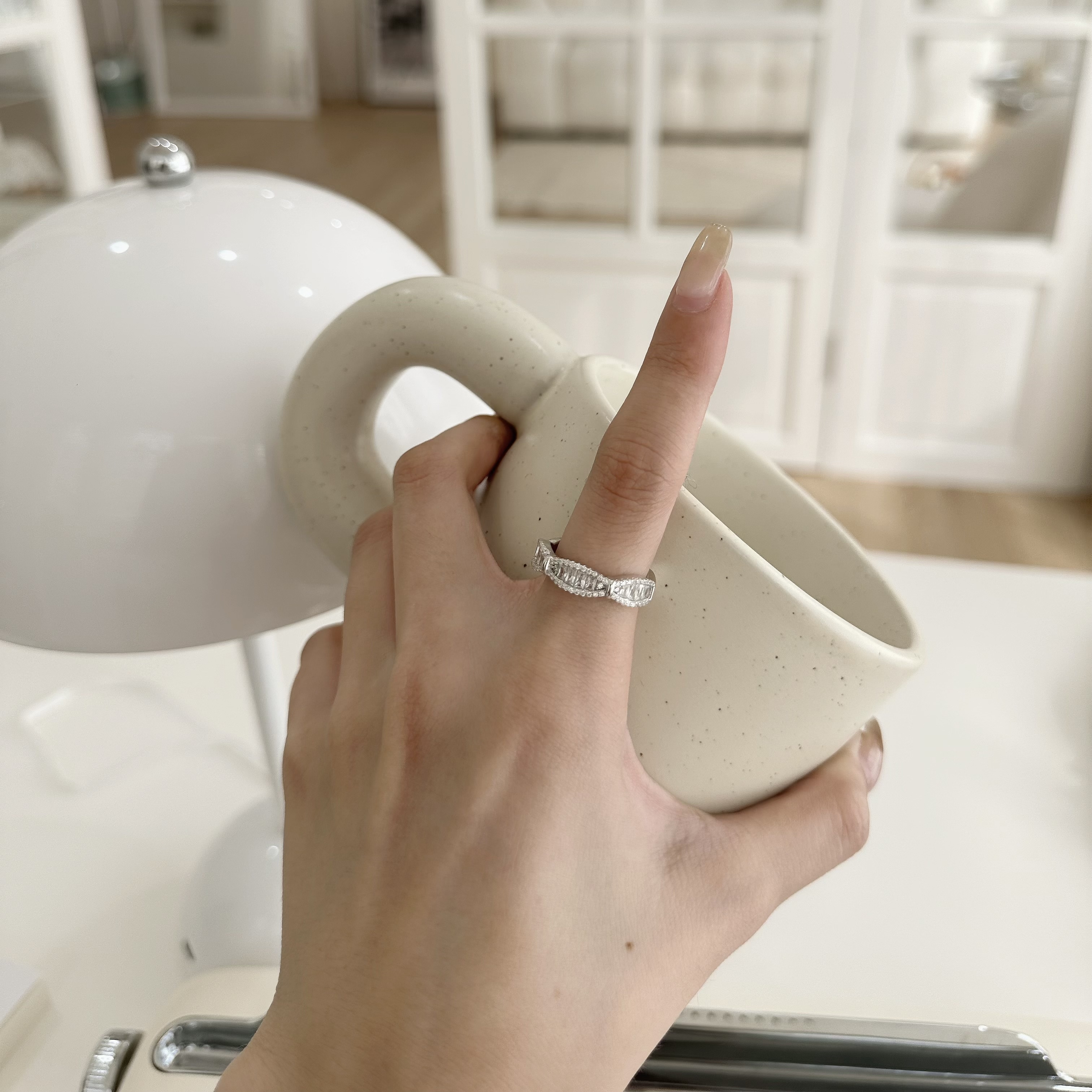 H52【輕奢】馬眼鋯石純銀調整戒