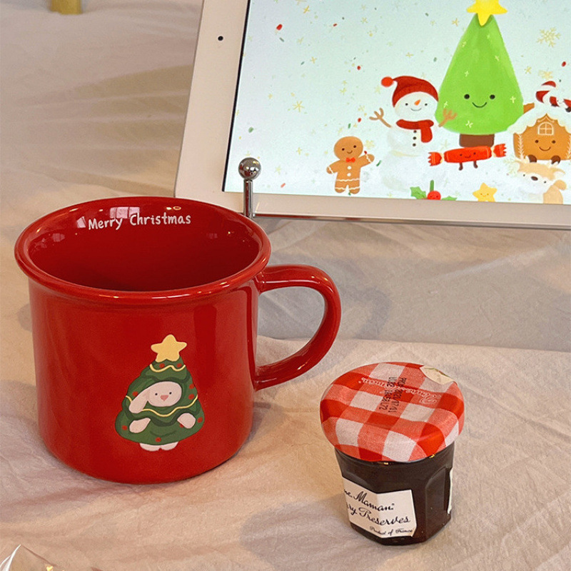 《5342》復古紅色聖誕風馬克杯