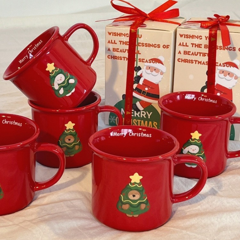 《5342》復古紅色聖誕風馬克杯