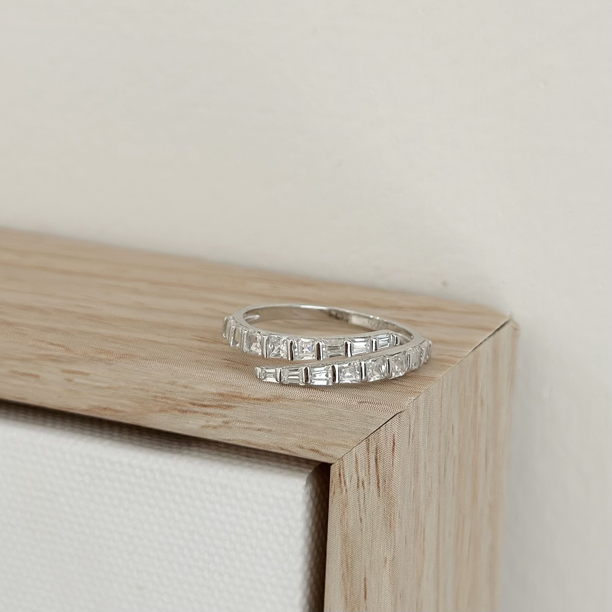 H37【輕奢】方形鋯石純銀調整戒