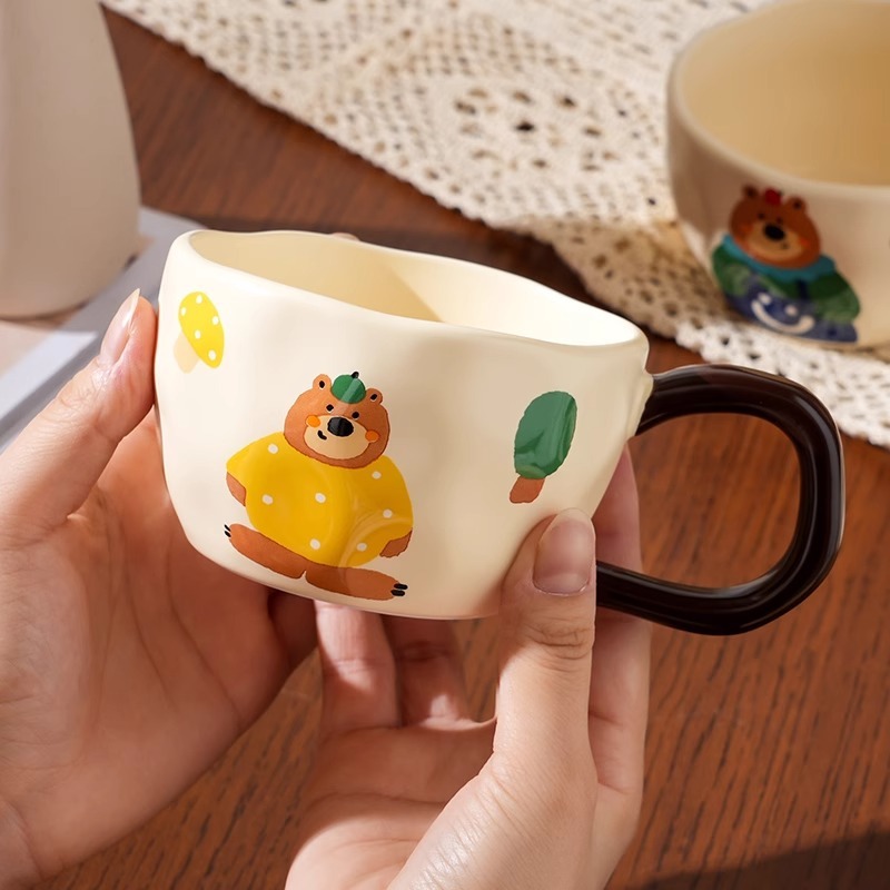 《5344》小熊陶瓷大耳朵馬克杯 350ml