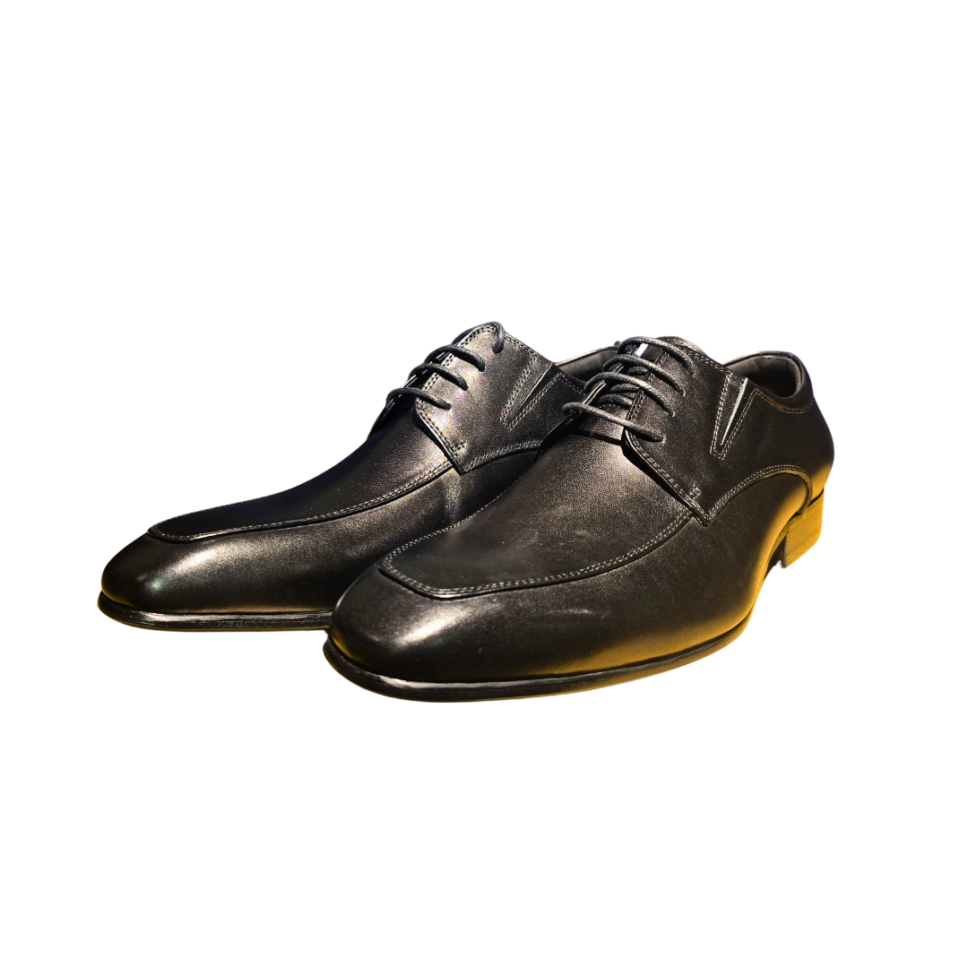 Revic 男裝皮鞋 | OF-15BK | 黑色U-Tip 德比皮鞋