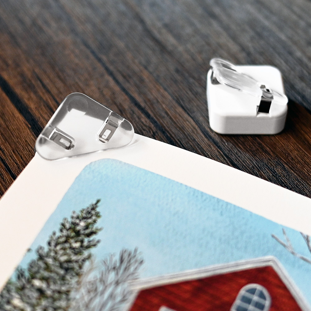 附磁角落攤平夾：透明設計不遮字