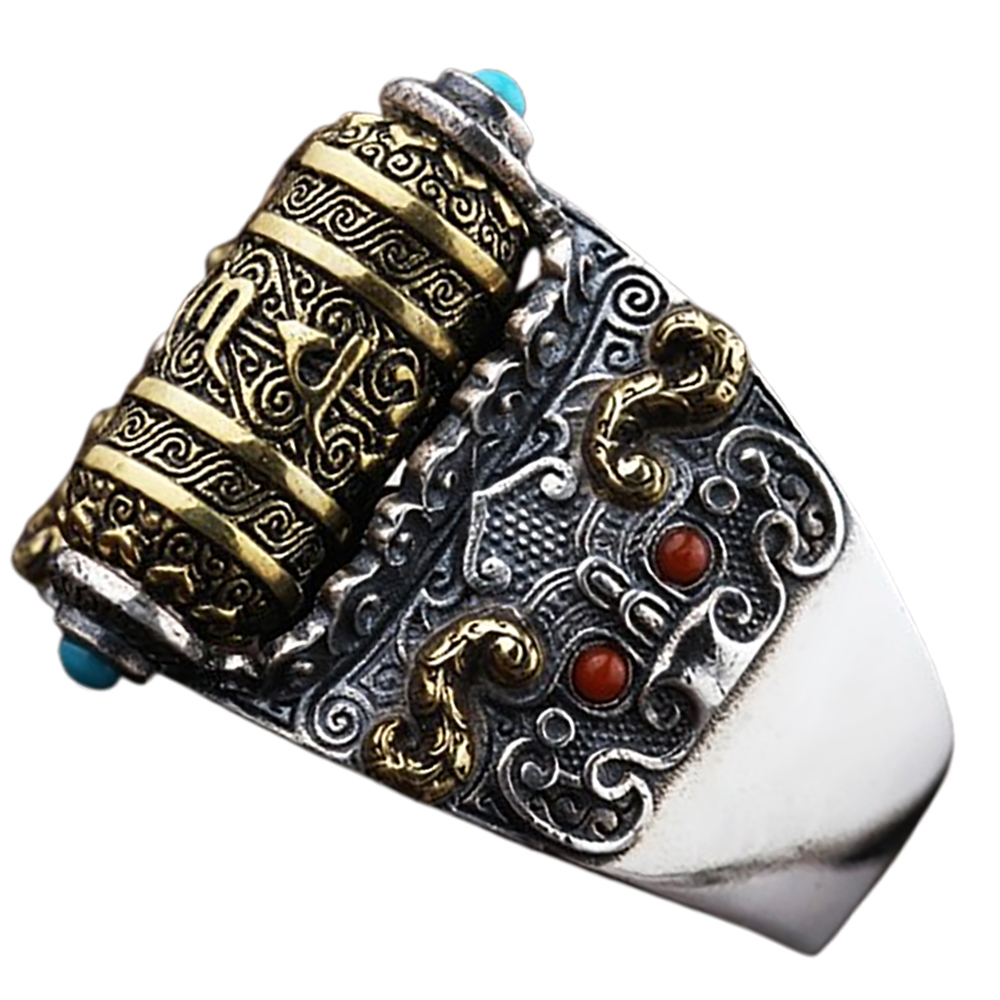 六字真言轉經輪轉運戒指【十方】153875