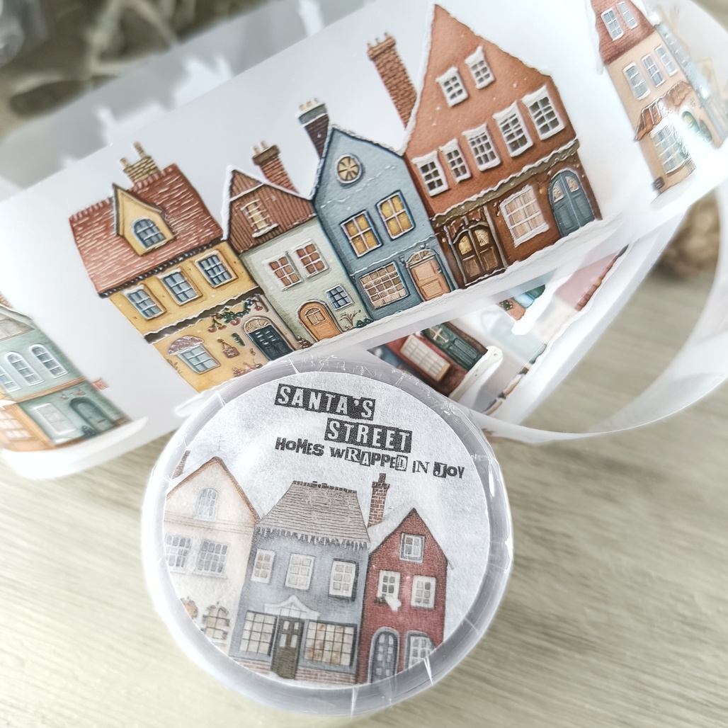 森年．聖誕小鎮 Santa's Street 4.5cm霧面PET膠帶 <整捲/分裝>