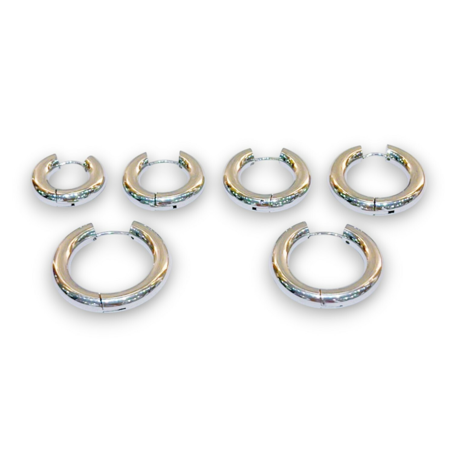 抗敏鋼-易扣-銀色圓面4.0MM耳環(單支價)