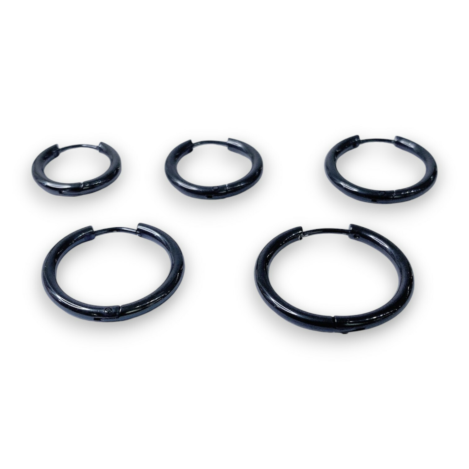 抗敏鋼-易扣-黑色圓面2.6MM耳環(單支價)