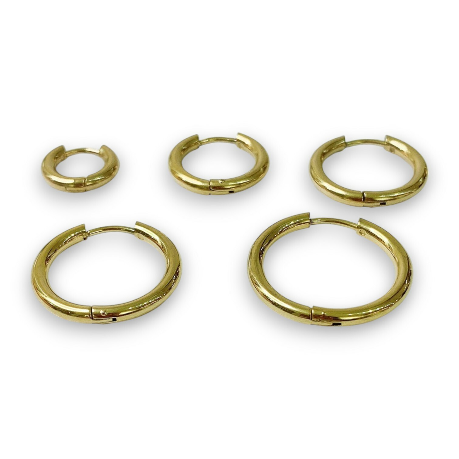 抗敏鋼-易扣-金色圓面2.6MM耳環(單支價)