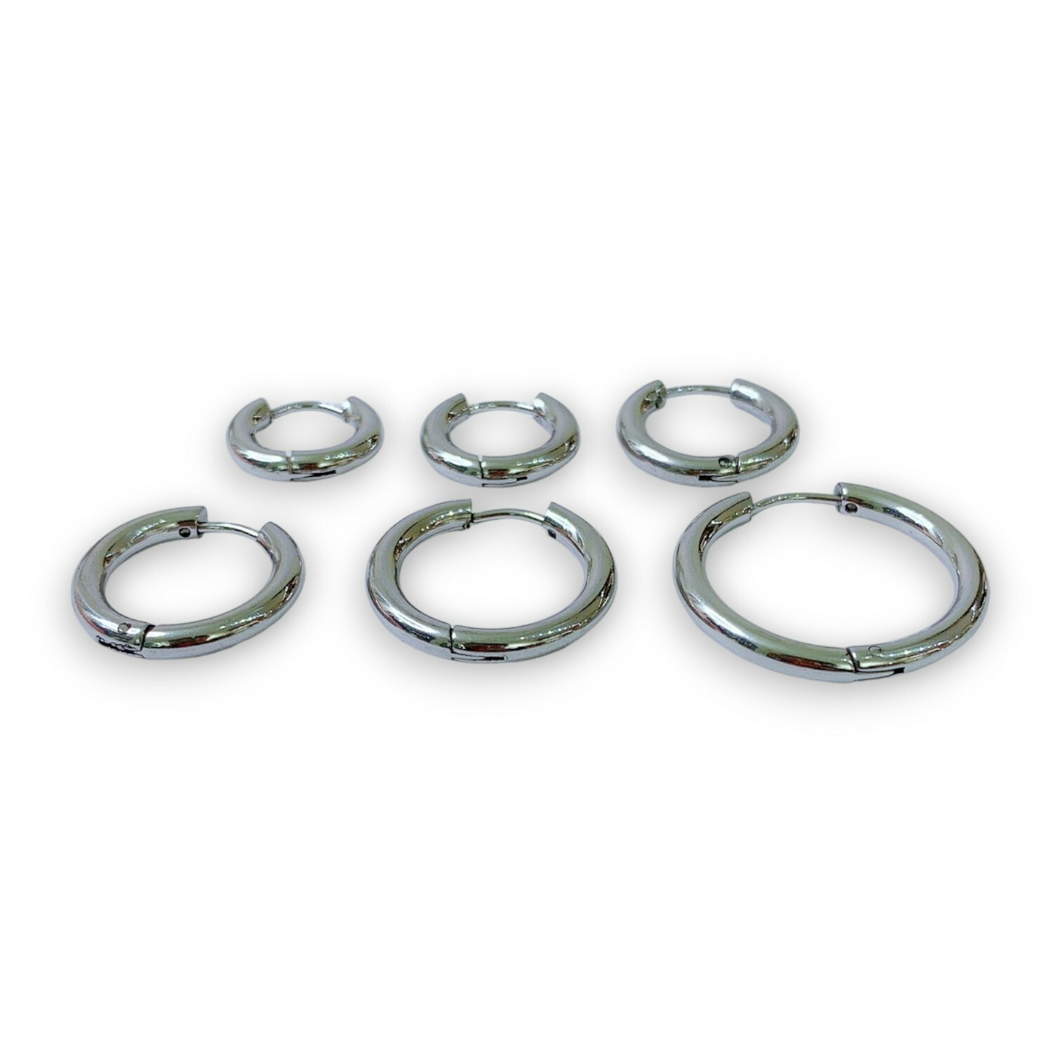 抗敏鋼-易扣-銀色圓面3.0MM耳環(單支價)