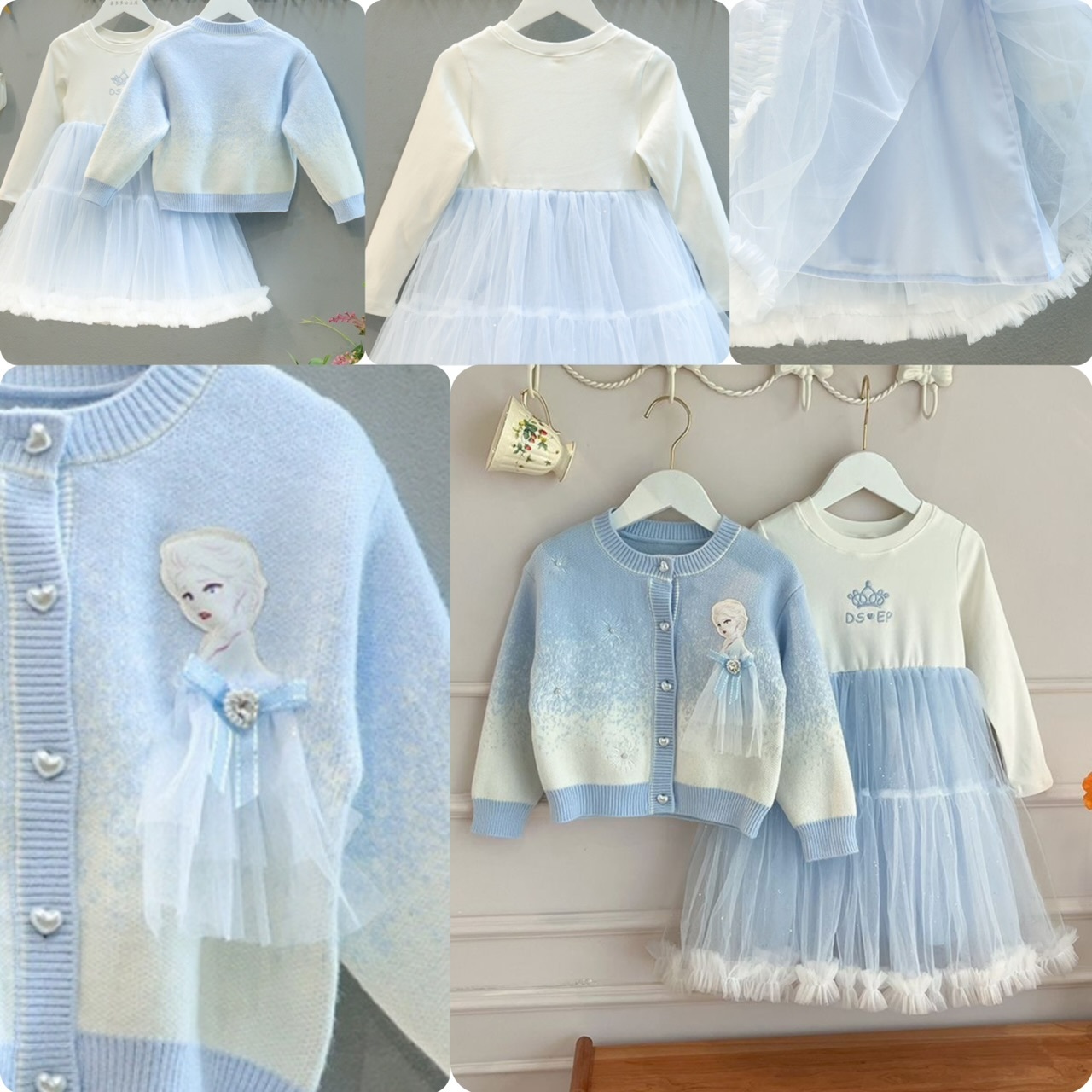 Fro*zen 愛莎公主針織外套/連衣裙套裝-2401997