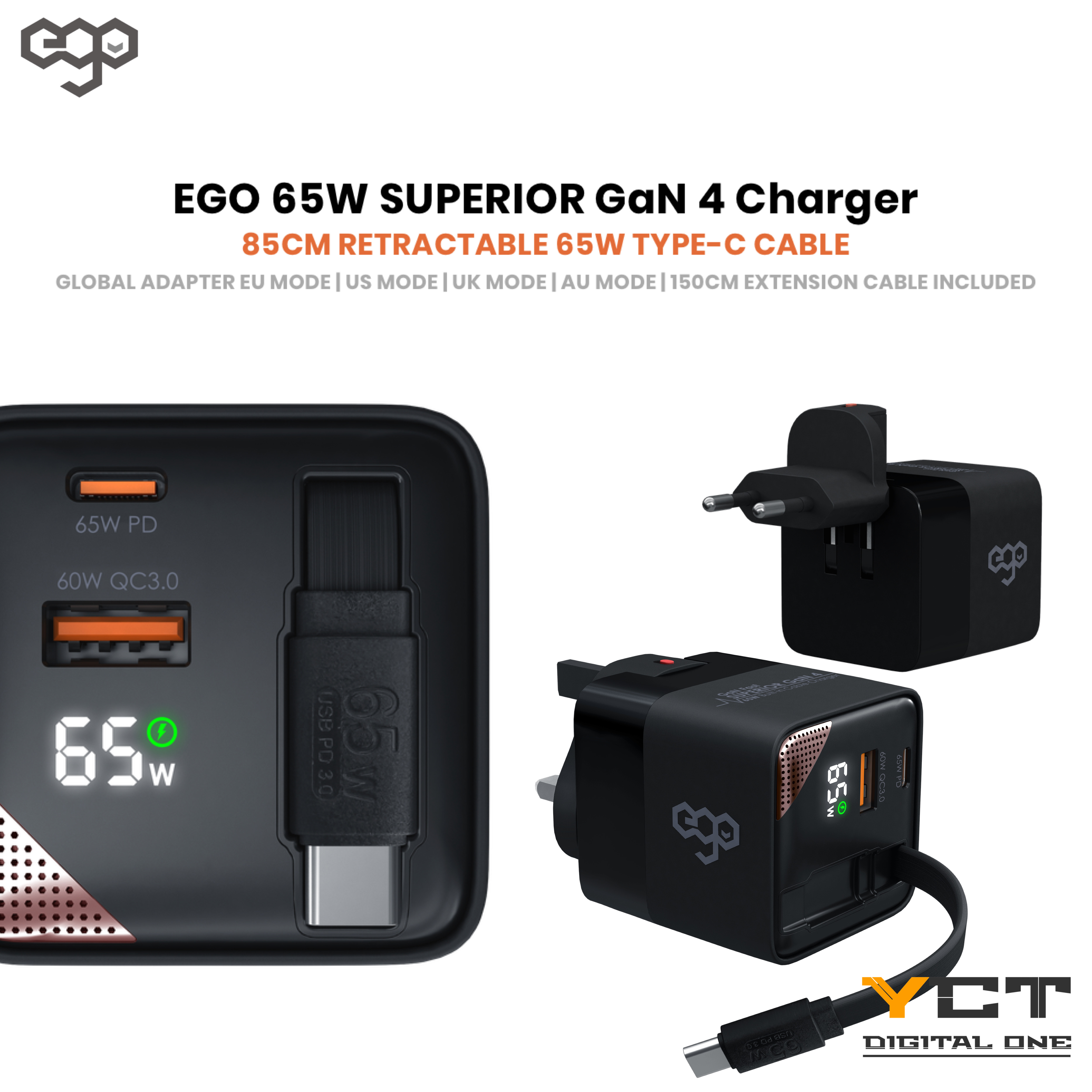 EGO 65W SUPERIOR GaN 4 充電器
