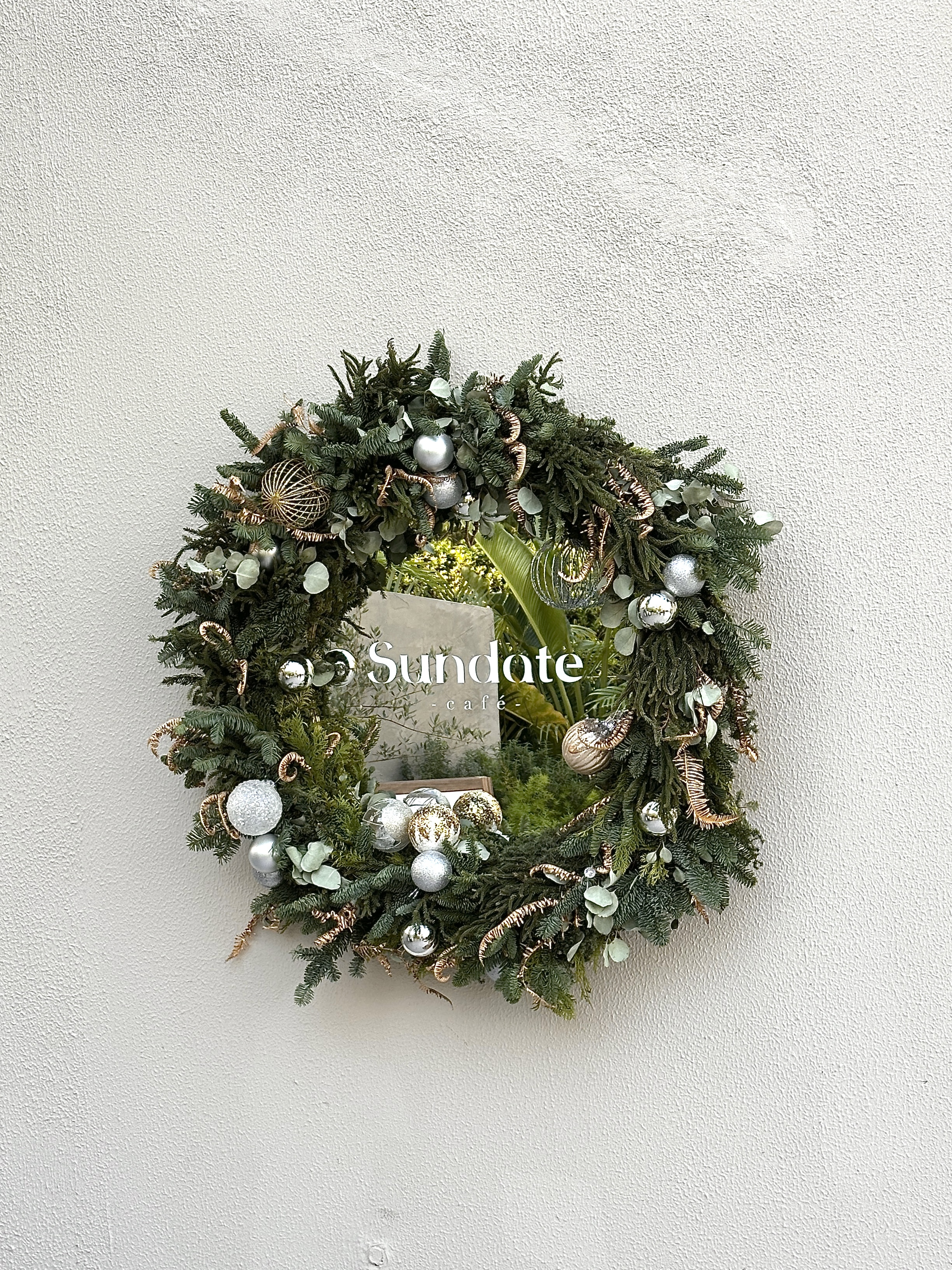 高級訂製 鏡面聖誕圈