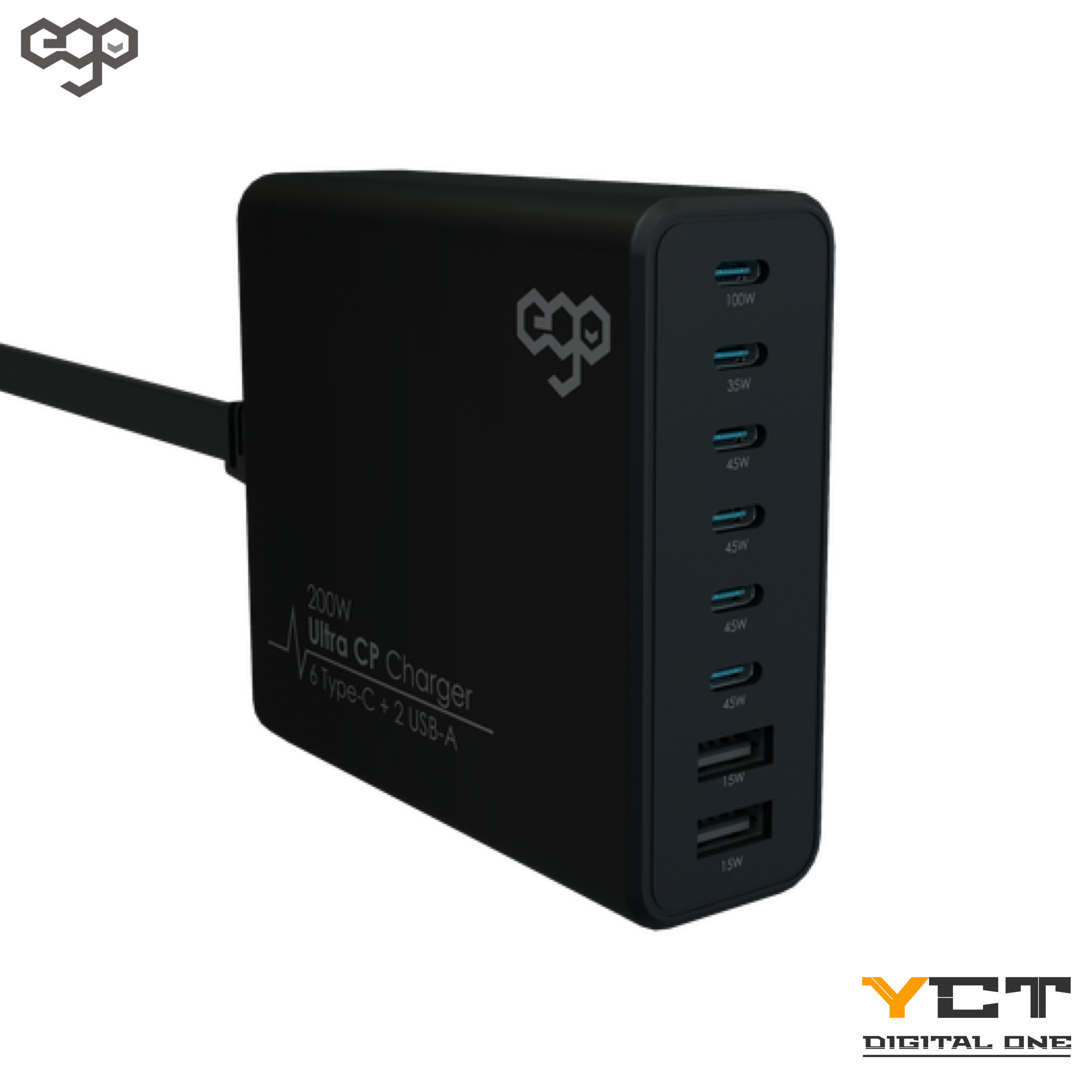 EGO 200W Ultra CP 8USB GaN 充電器