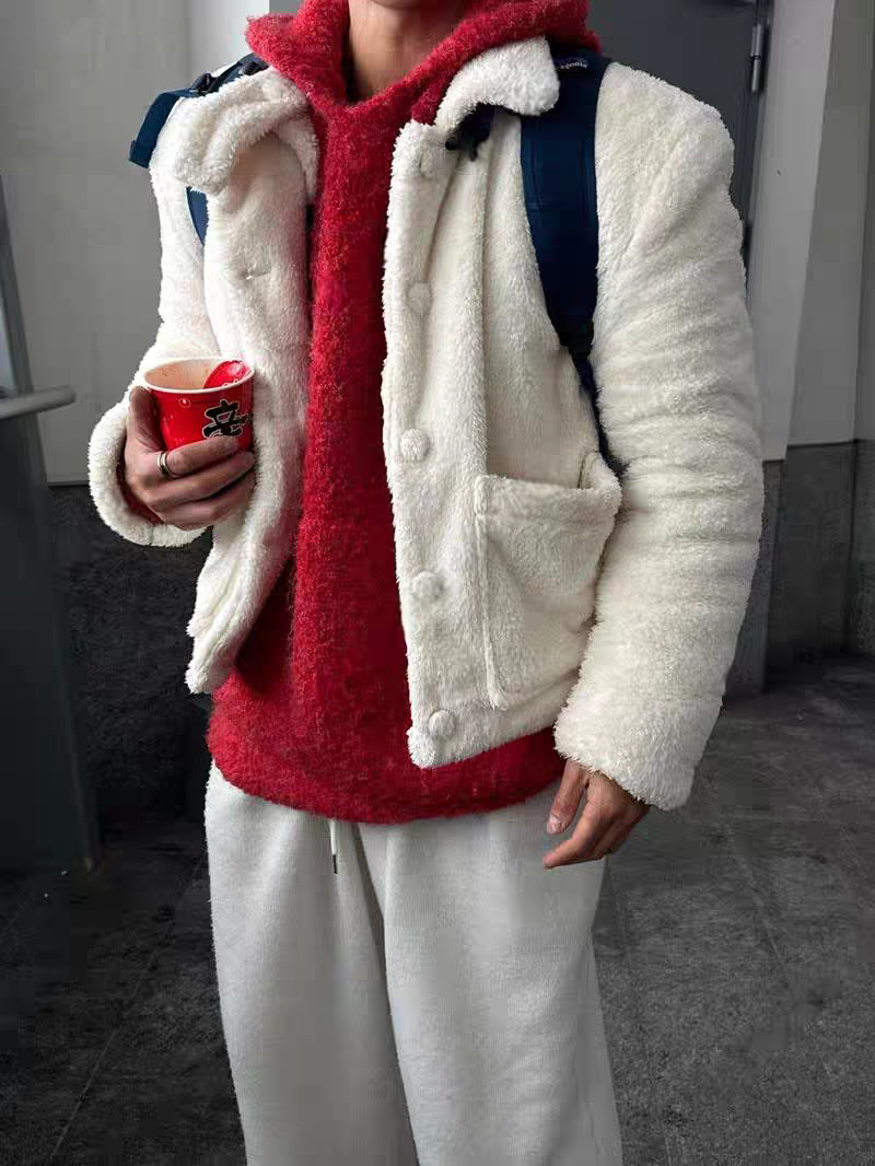 (韓國獨家特價)6盎司絎縫內襯毛毛夾克外套