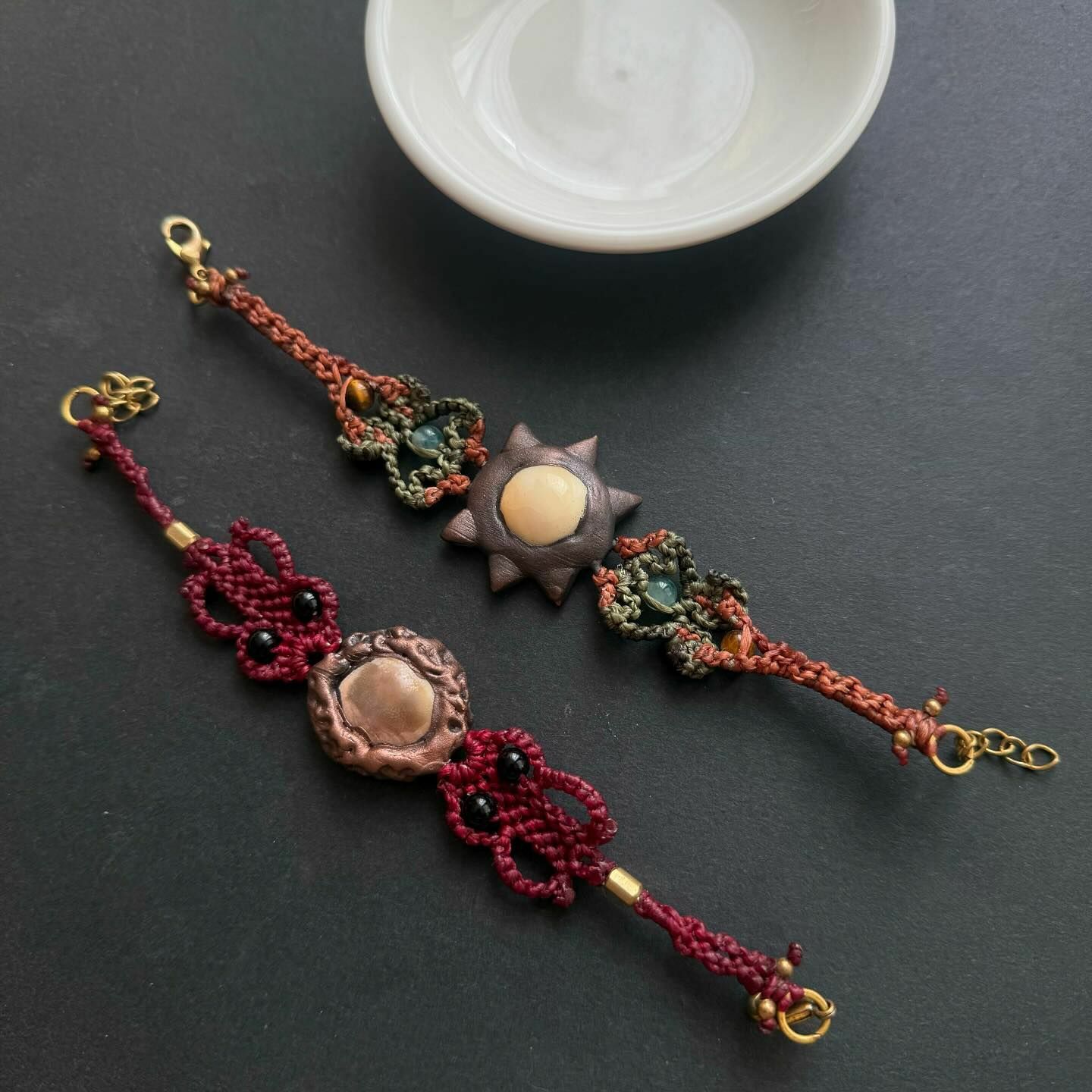 [原石] 太陽貝 蠟線編織 手環 設計師原創款