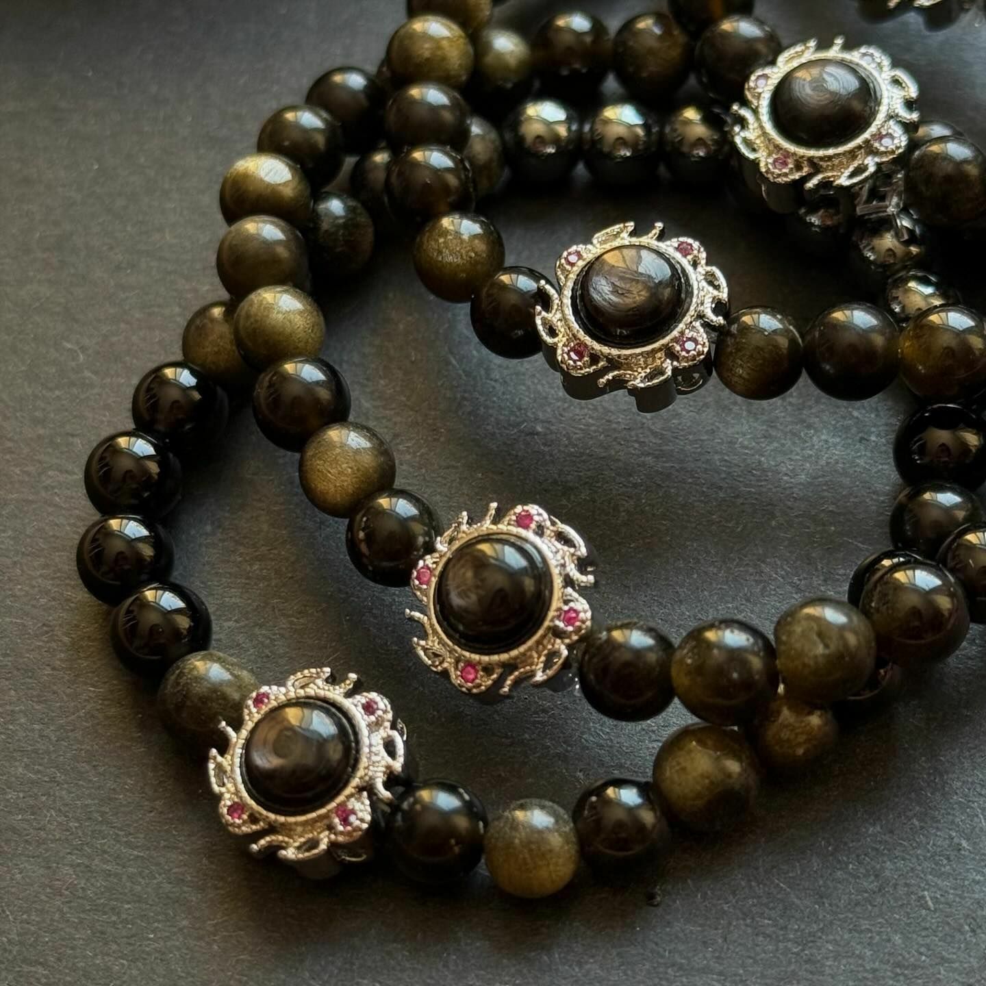 [原石] 金運石+金曜石 水晶手串