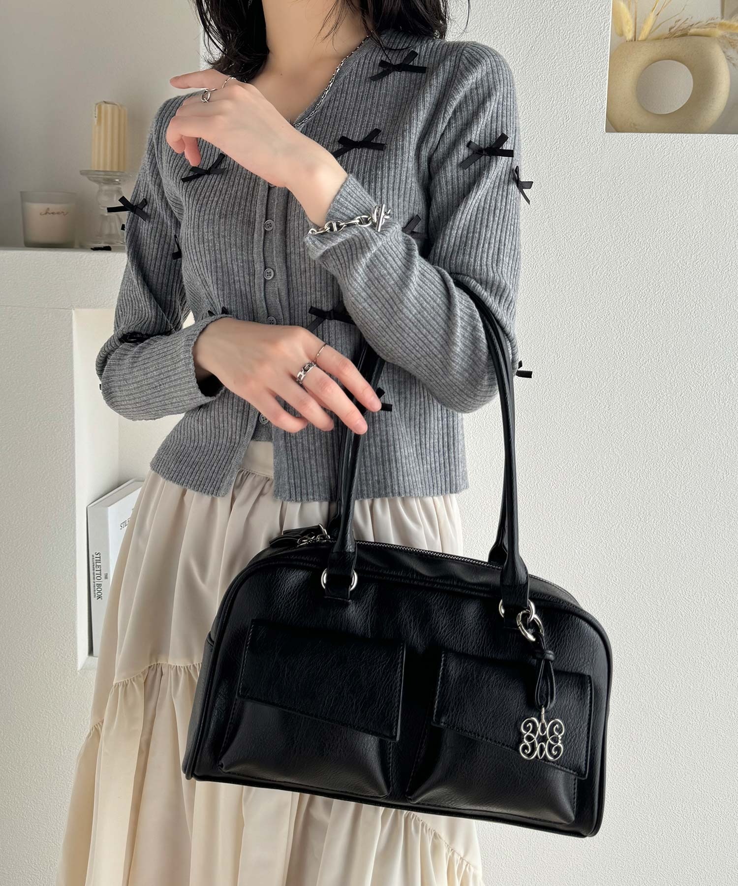 日本🇯🇵連線 Mily Bilet 復古保齡球包 單肩包 肩背包 手提包 多口袋 5色 (任買兩件711免運)/預購