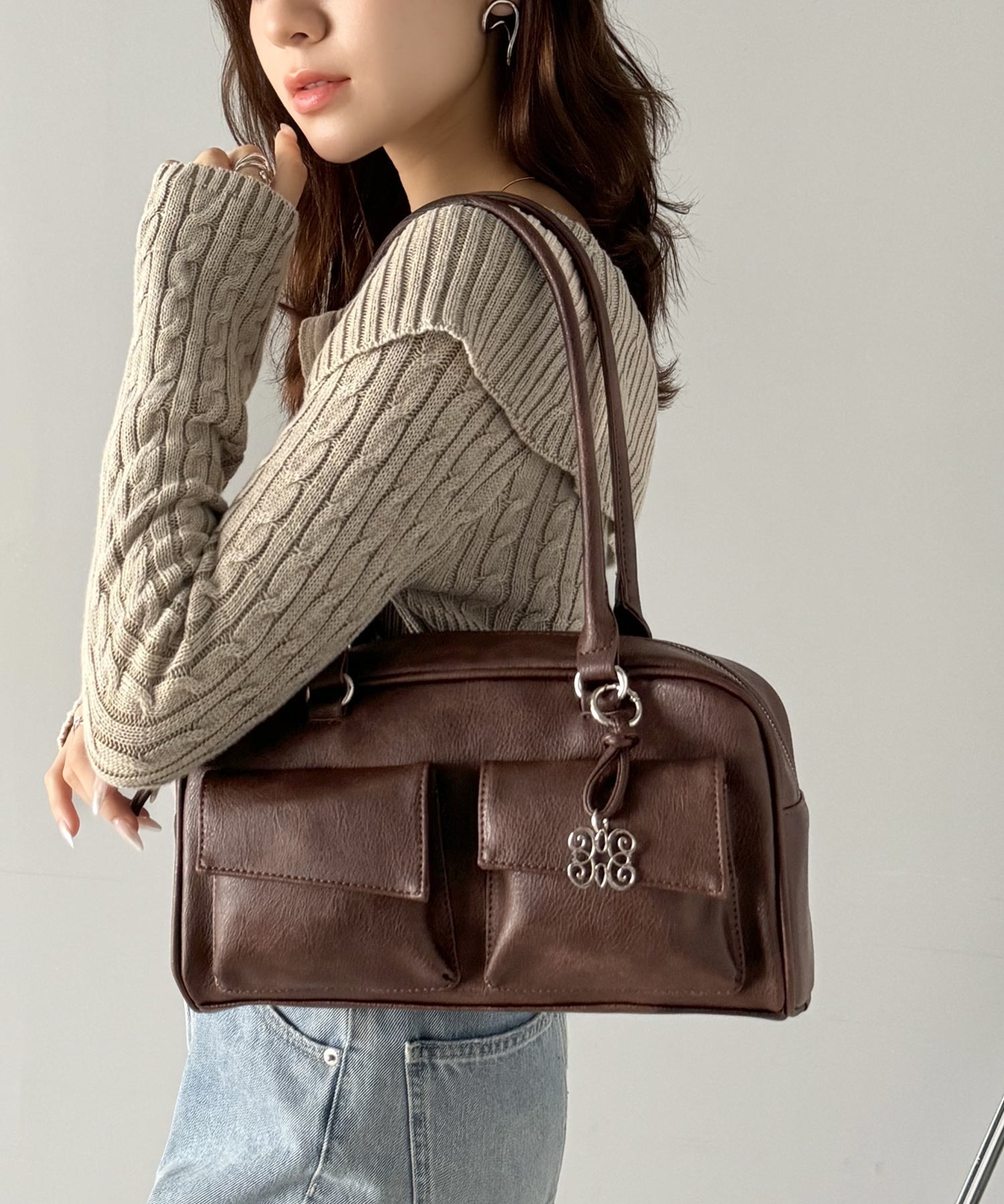 日本🇯🇵連線 Mily Bilet 復古保齡球包 單肩包 肩背包 手提包 多口袋 5色 (任買兩件711免運)/預購