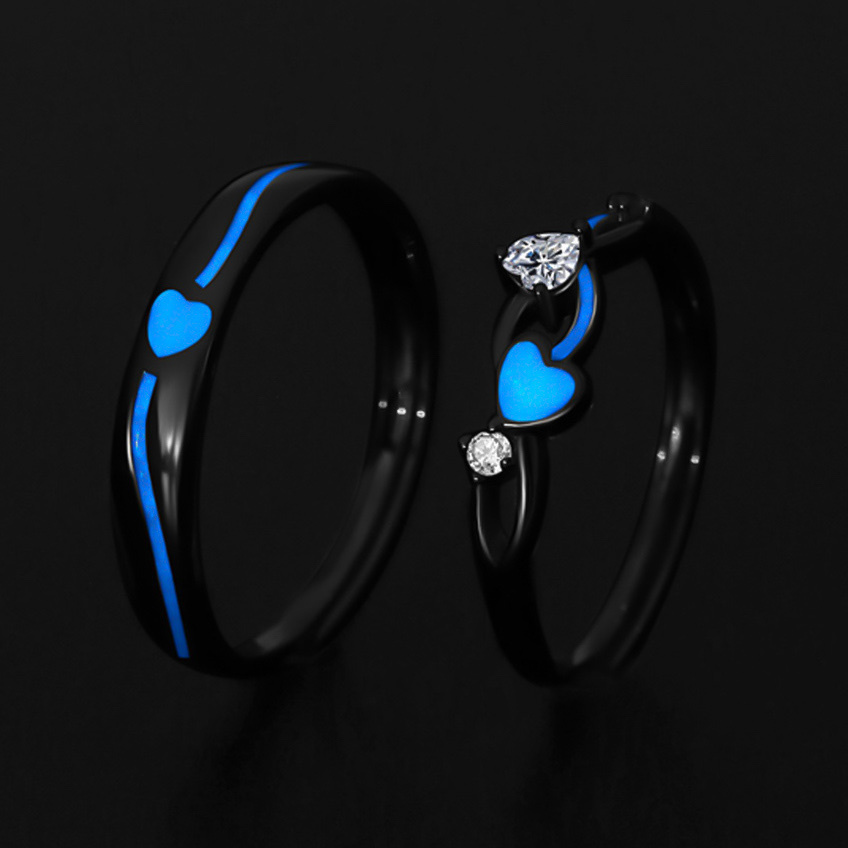 「心照不宣」 情侶戒指💍 免費刻字✒️ 夜光情侶戒指✨