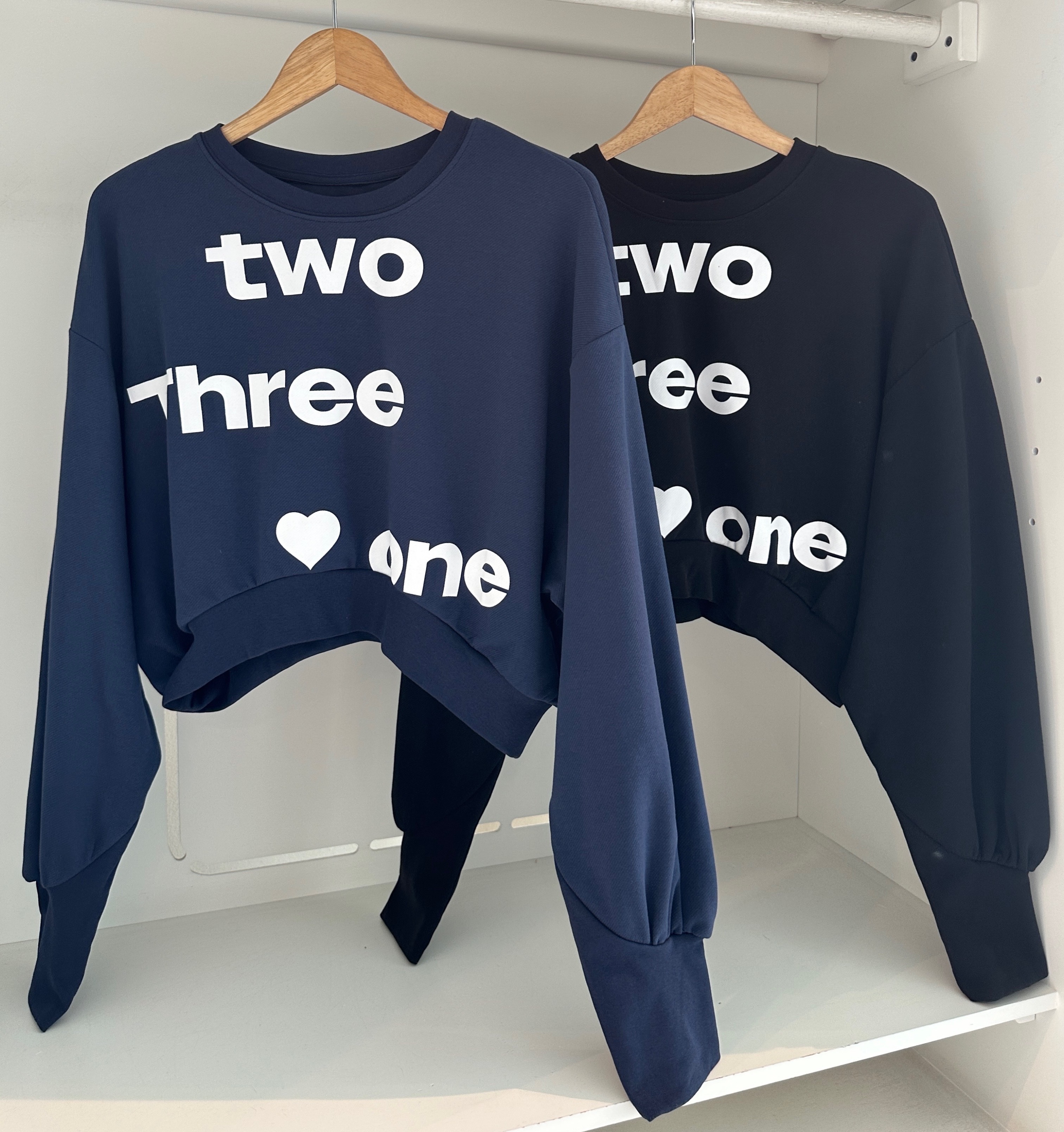 LONG SLEEVE PRINTED CROP SWEATER