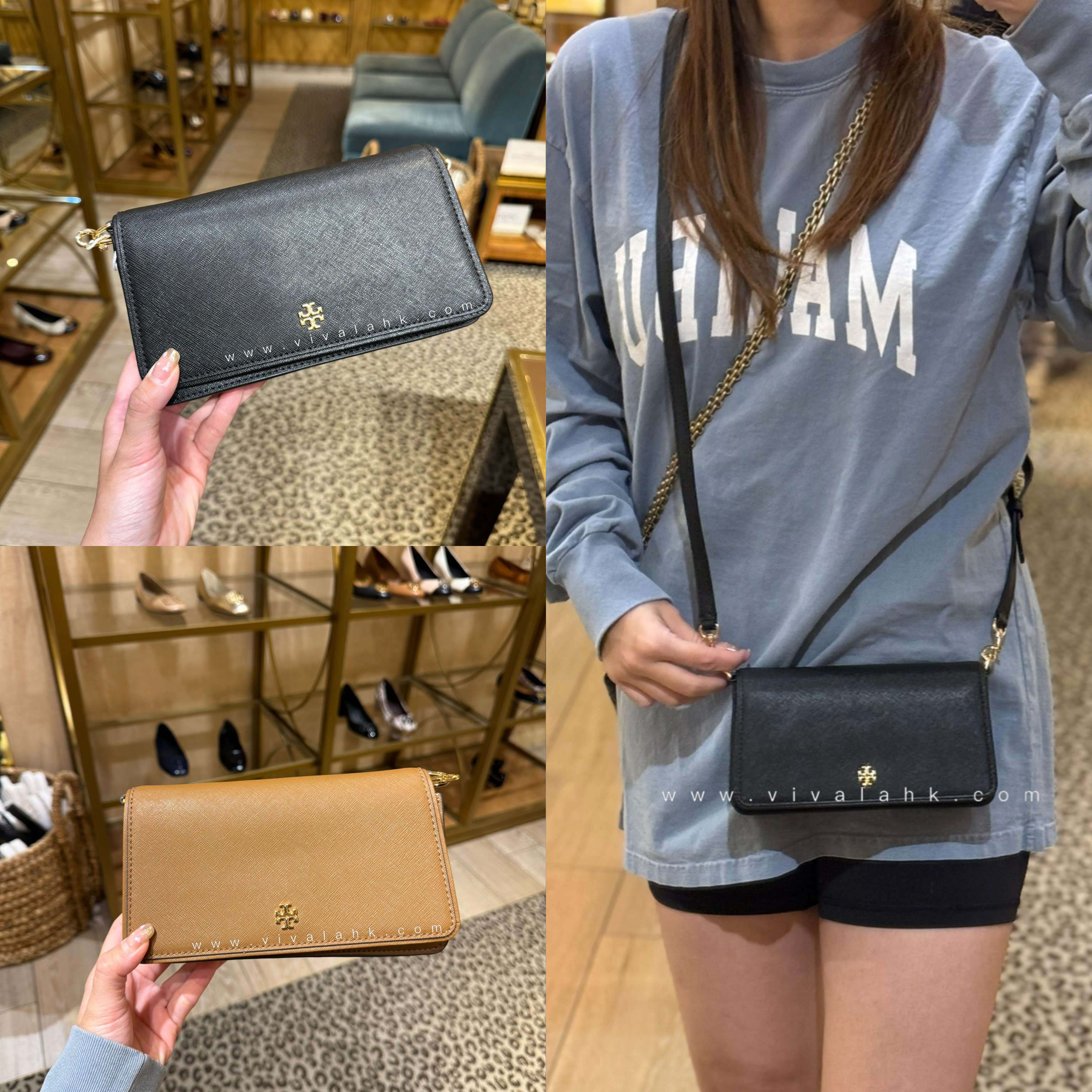 Tory Burch エマーソン ミニバッグ 黒 159463 Tory Burch Emerson Mini Crossbody 159463 IN BLACK