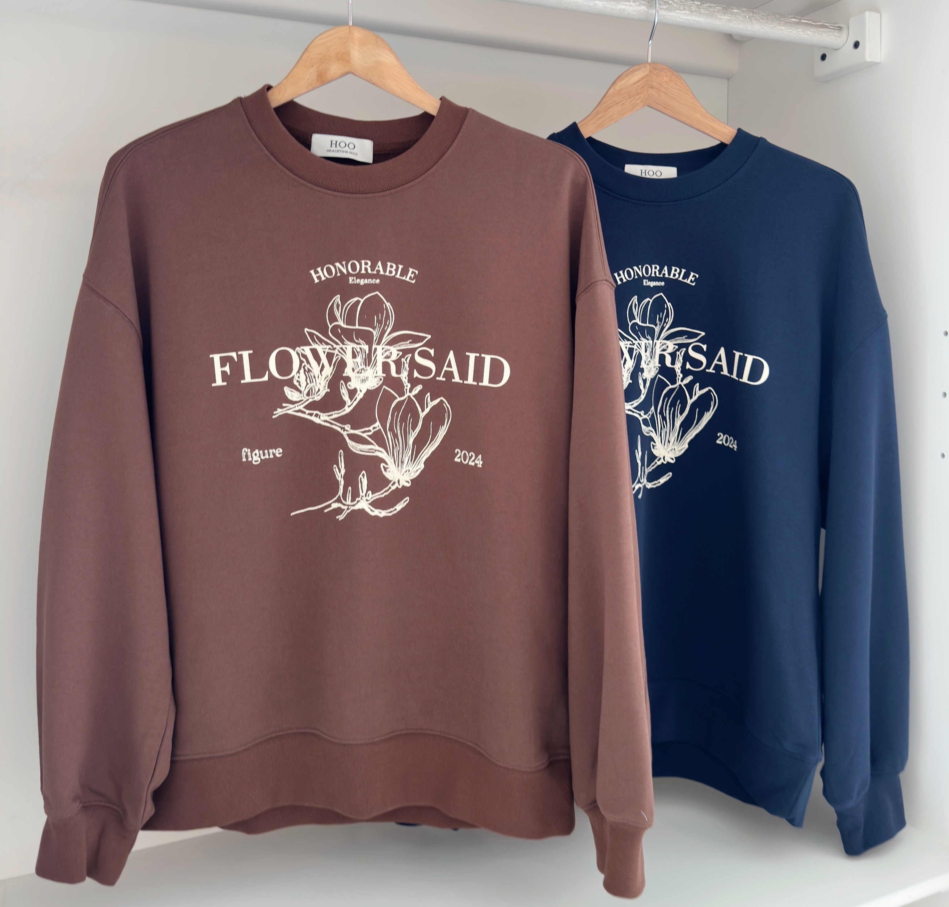 LONG SLEEVE FLOWER PRINTED SWEATS