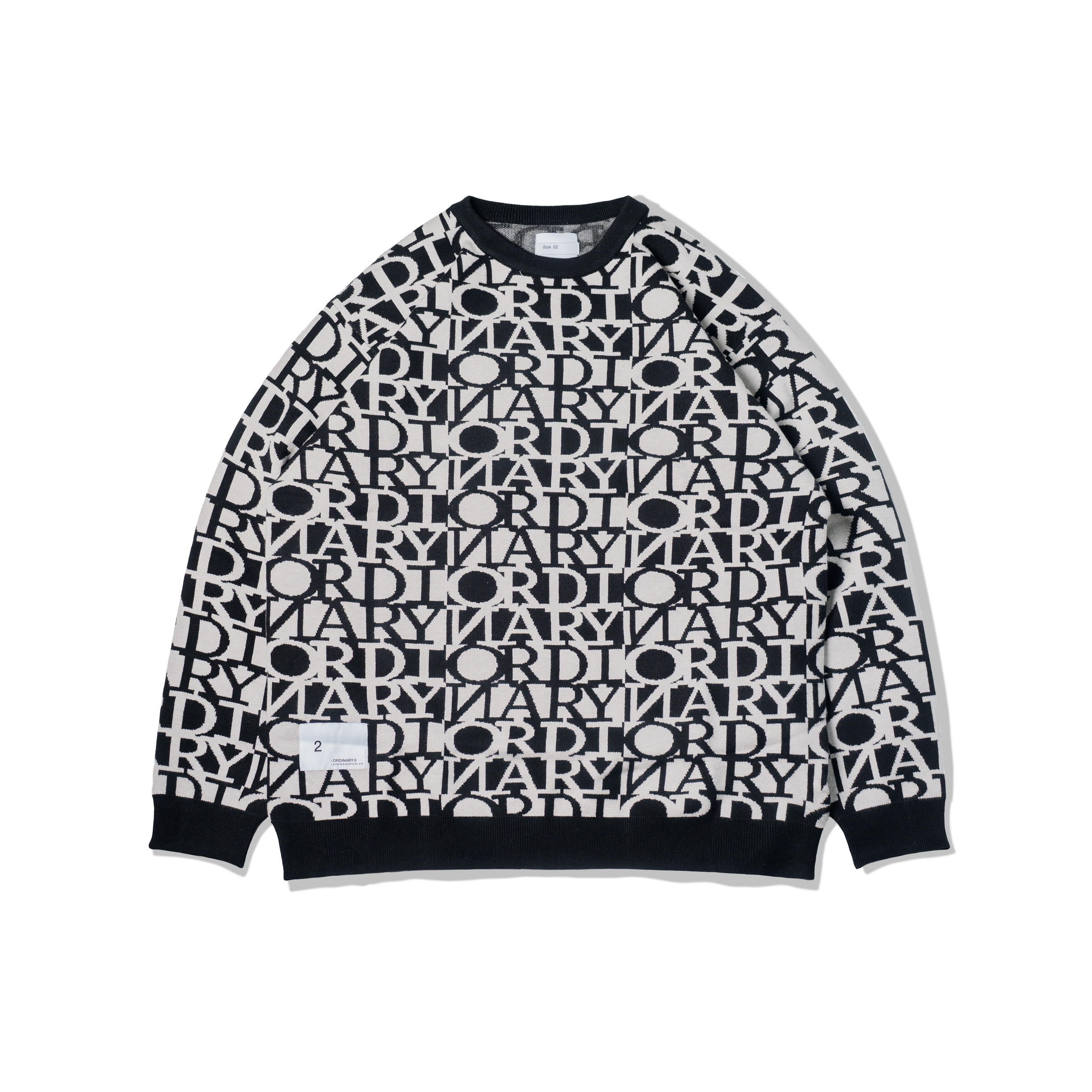 Ordinary 棋盤格文字排列毛衣
