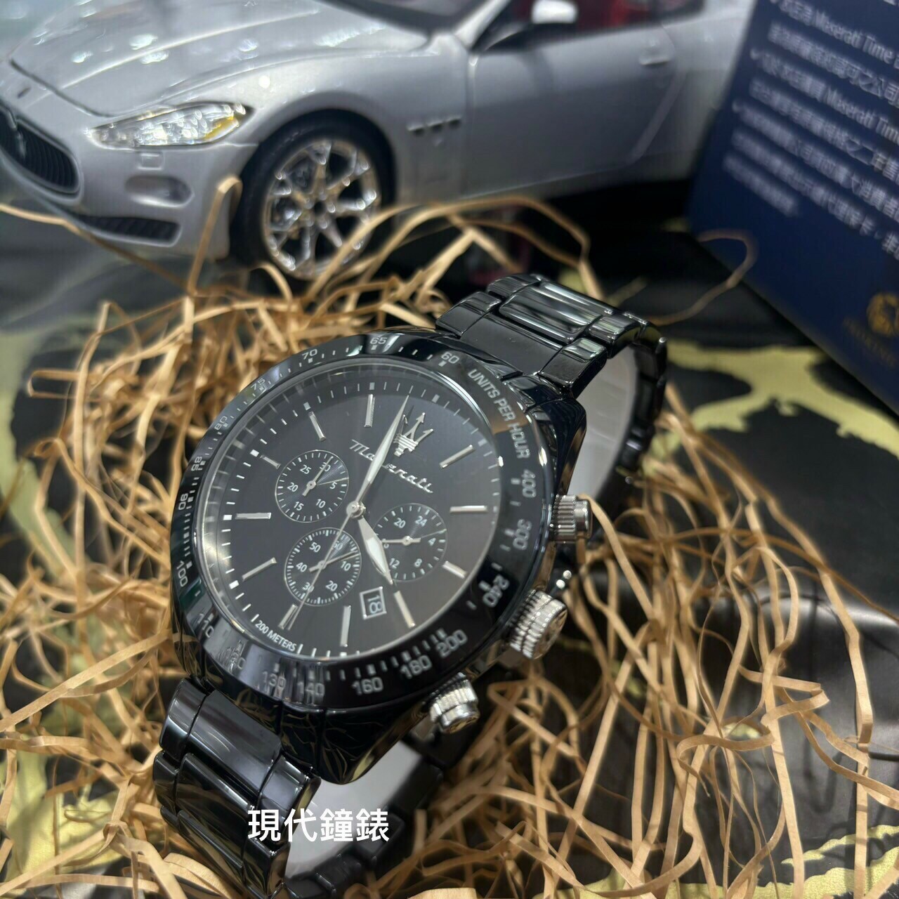 【Maserati 瑪莎拉蒂】時尚紳士感全陶瓷三眼日期腕錶 R8873650001 45mm 現代鐘錶