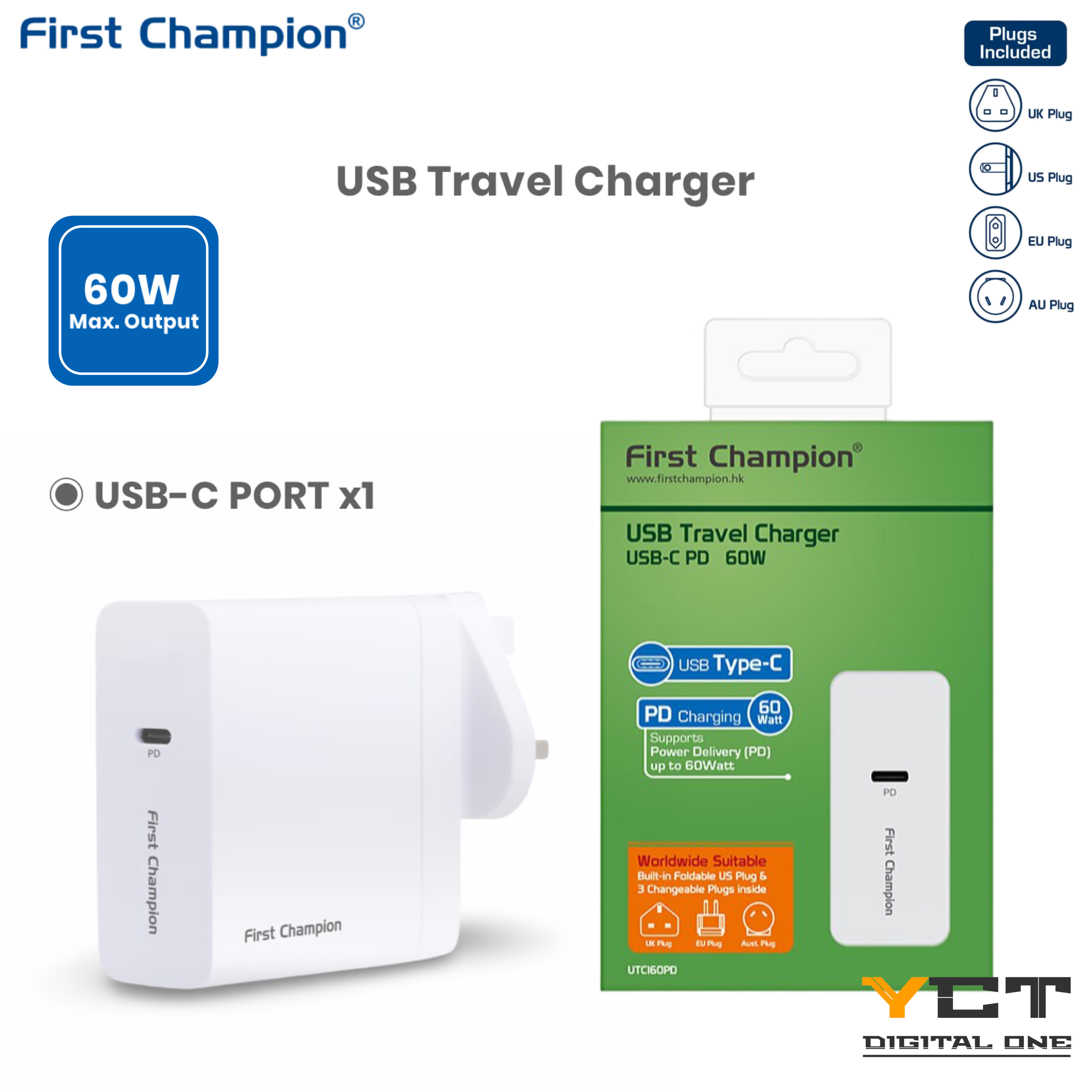 First Champion USB-C 充電器 UTC160PD - USB-C PD 60W
