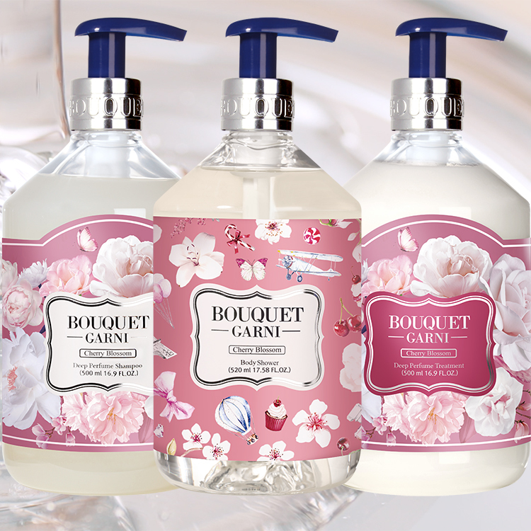 璞珈妮【櫻花】沐浴露+洗髮精+護髮乳 - BOUQUET GARNI