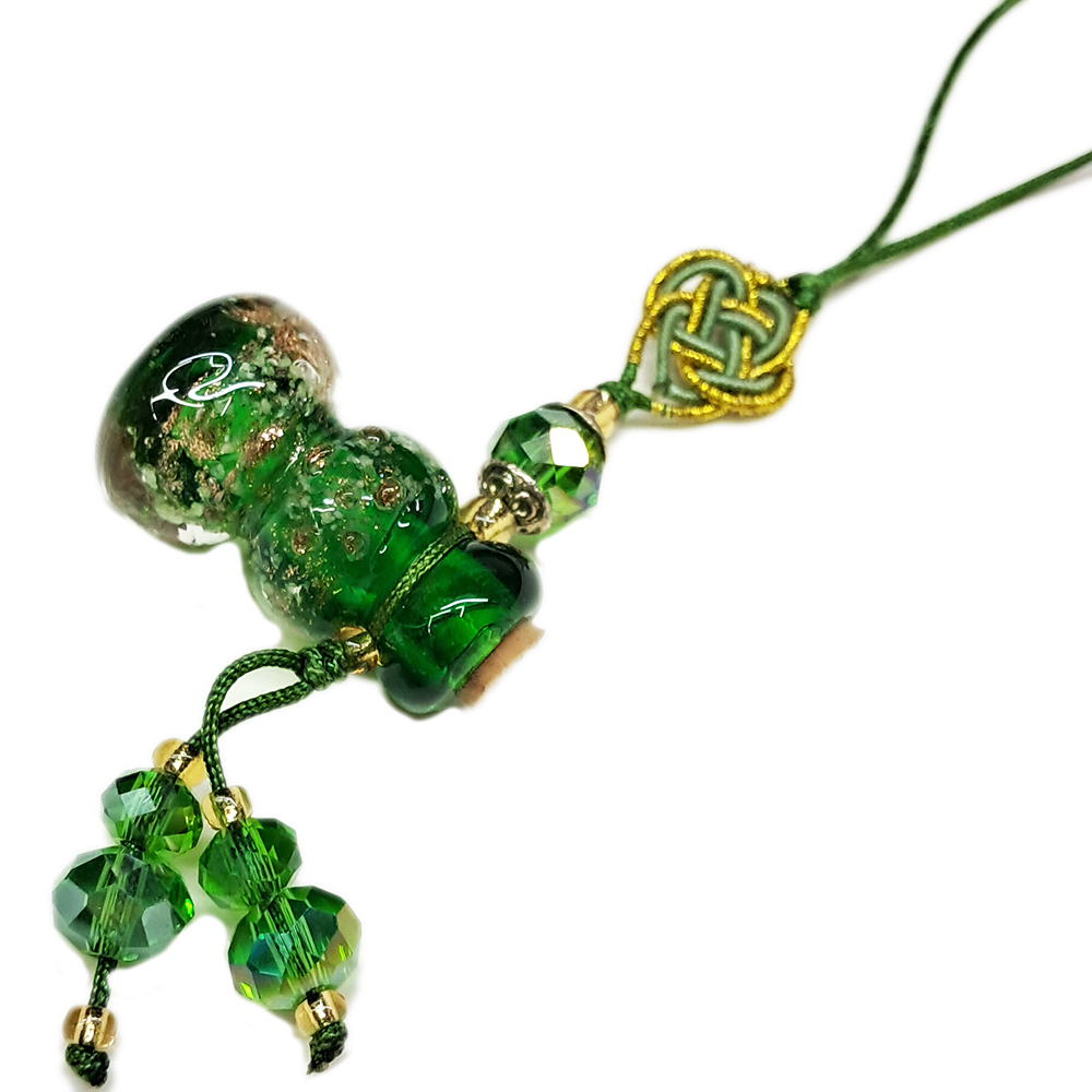 葫蘆綠琉璃精油瓶掛飾【十方】131820