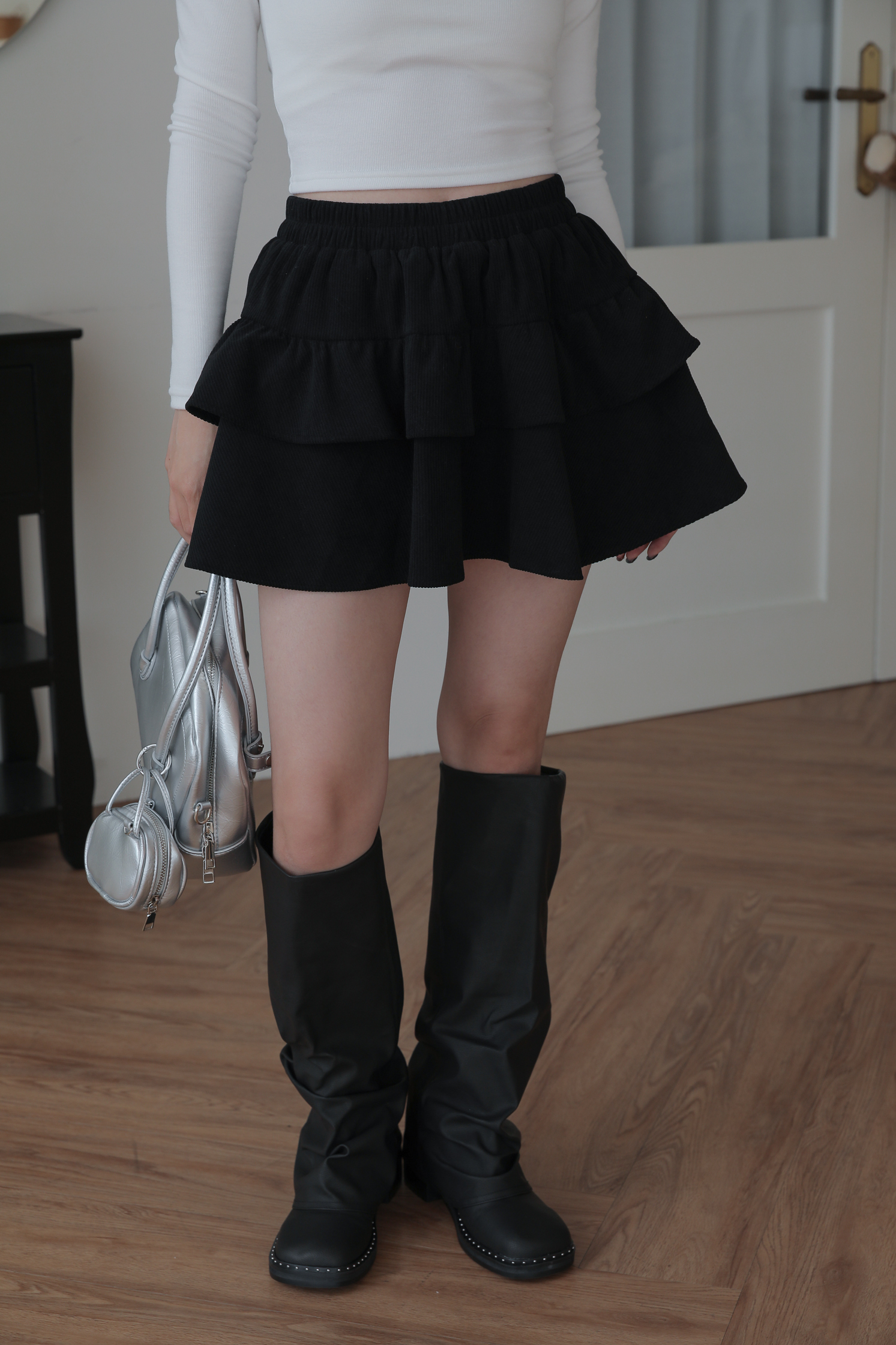 【Discount】Corduroy Cancan Skirt #短裙