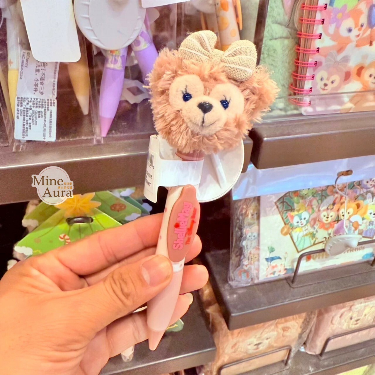 雪莉玫 ShellieMay 絨毛大頭搖頭 圓珠筆 -上海迪士尼樂園