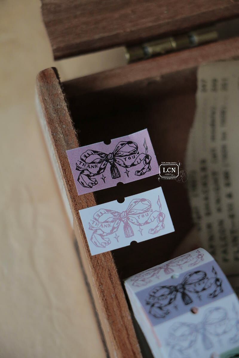 Thank you(蝴蝶結)_標籤貼紙捲｜吉