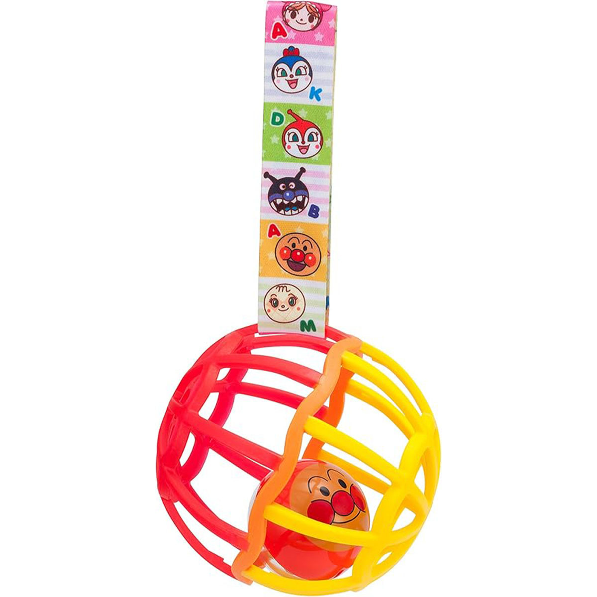 麵包超人紅色沙沙玩具球連肩帶(新)