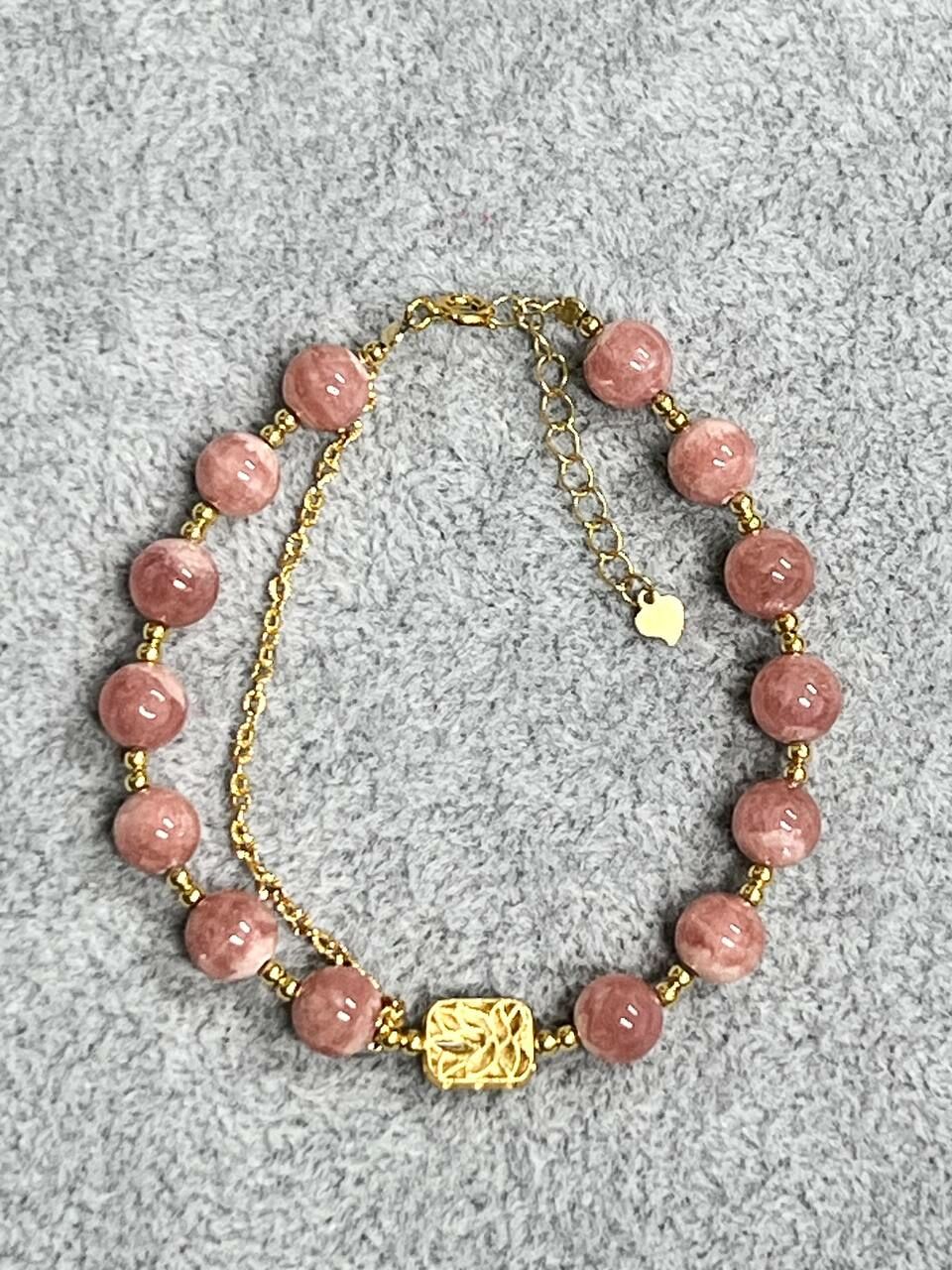 [S] GEMZ & CO ZBA ADJUSTABLE RHODOCHROSITE WITH 925 GOLD ACC BLT, Y336 (Y336)