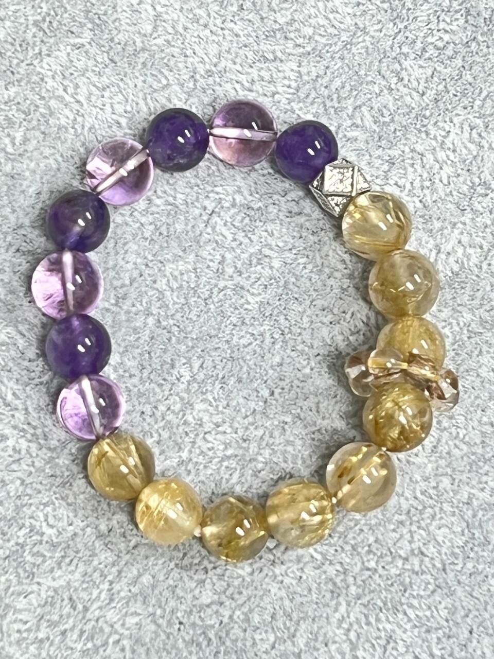 [S] GEMZ & CO ZBA GOLD RUTILE/AMETHYST WITH SILVER ACC BLT, Y340 (Y340)