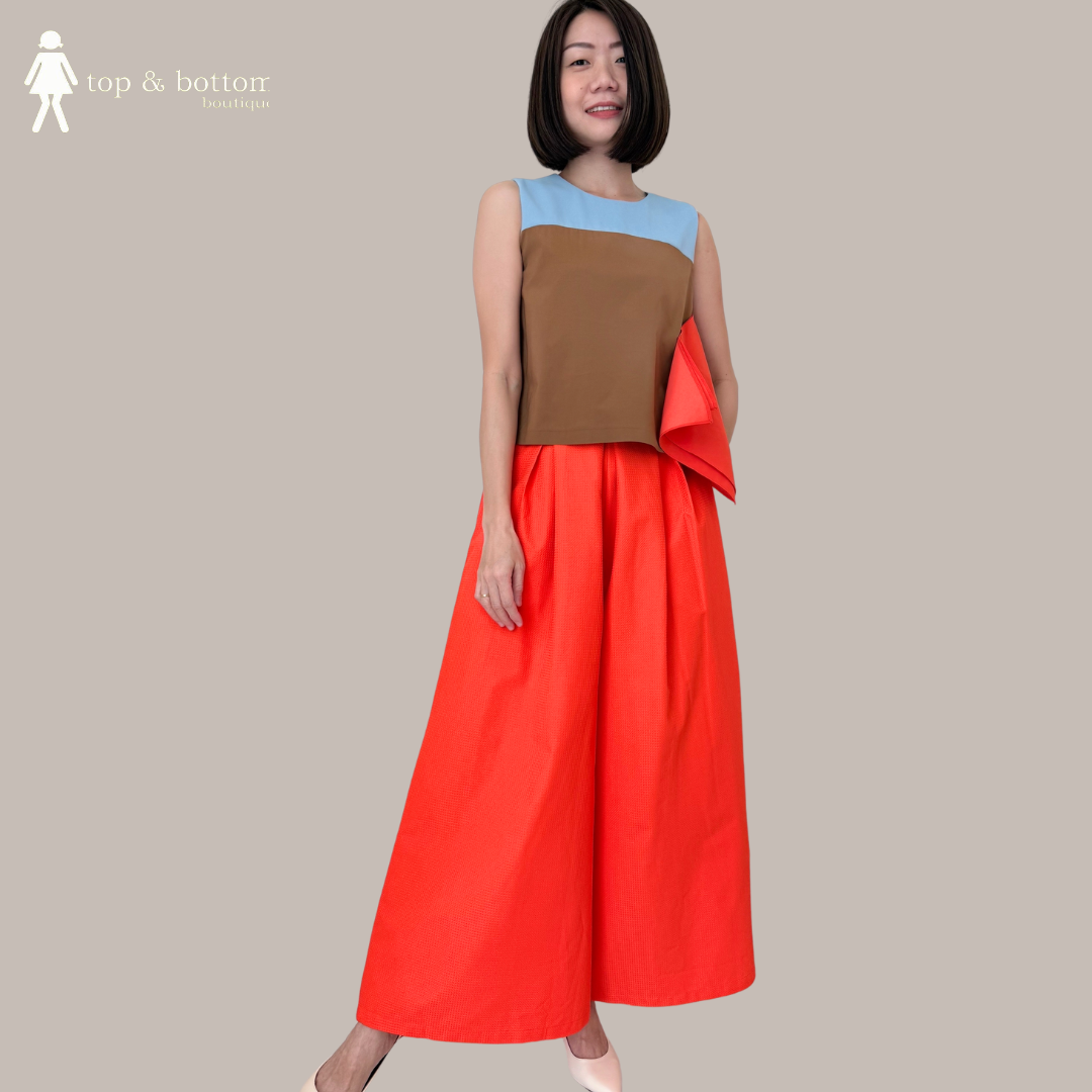 SLEEVELESS COLOUR BLOCK BLOUSE