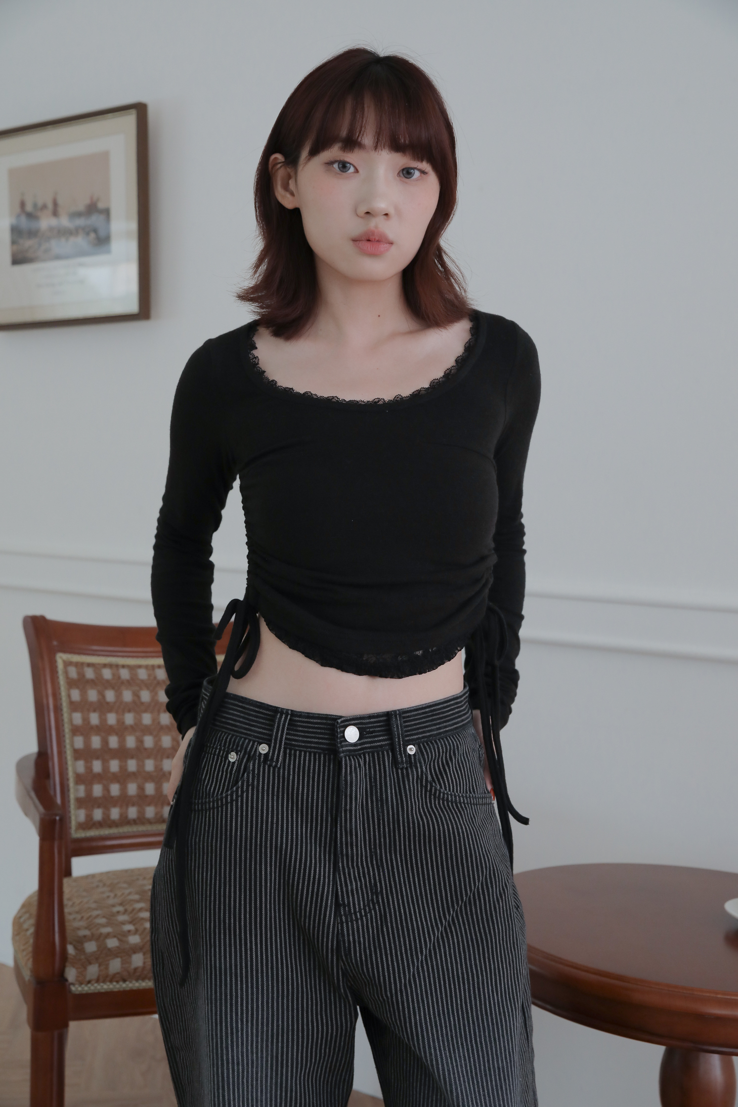 【Discount】Lace Angora Tee #長袖上衣