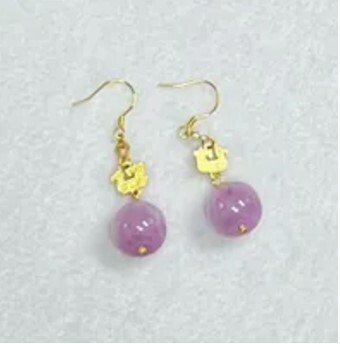 [S] GEMZ & CO ZBA GOLD HARDWARE KUNZITE MIX EARRING, KUNZITE, Y360 (Y360)