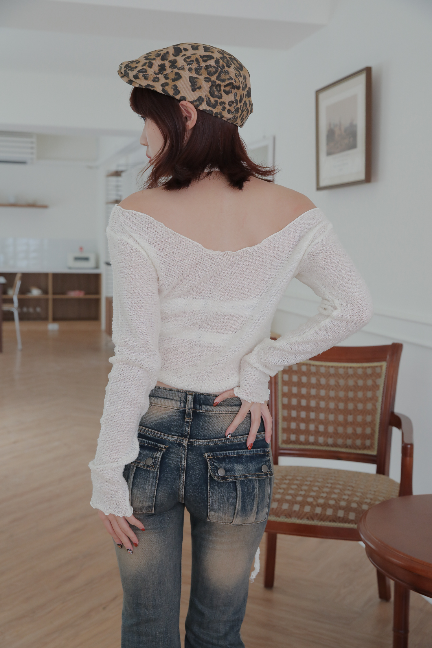 【Discount】See Through Muffler Set #上衣