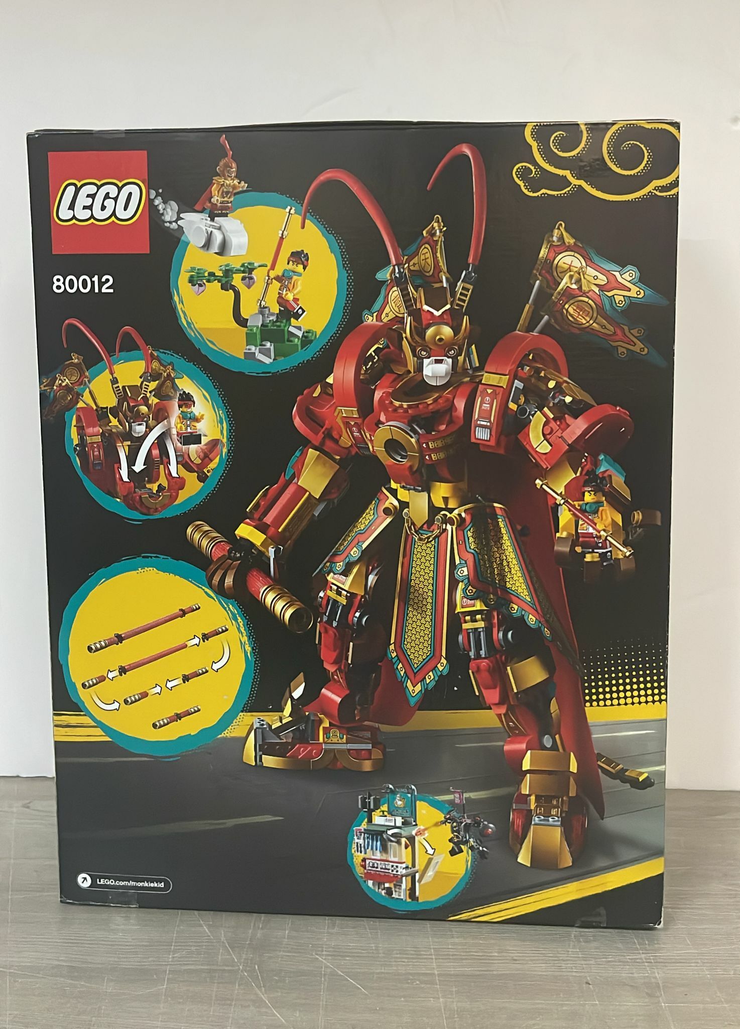 ［用家福音零件齊全系列］ LEGO Monkie Kid 80012 : 猴王黃金機甲          *(凹盒殘盒,外盒損壞,有壓紋, 殘盒不設退換)