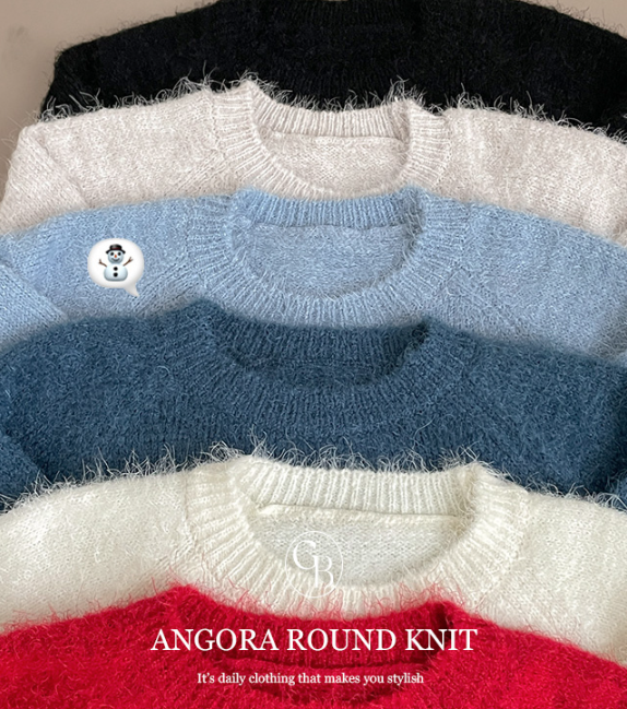 秋冬現貨｜FLUFFY圓領軟針織上衣