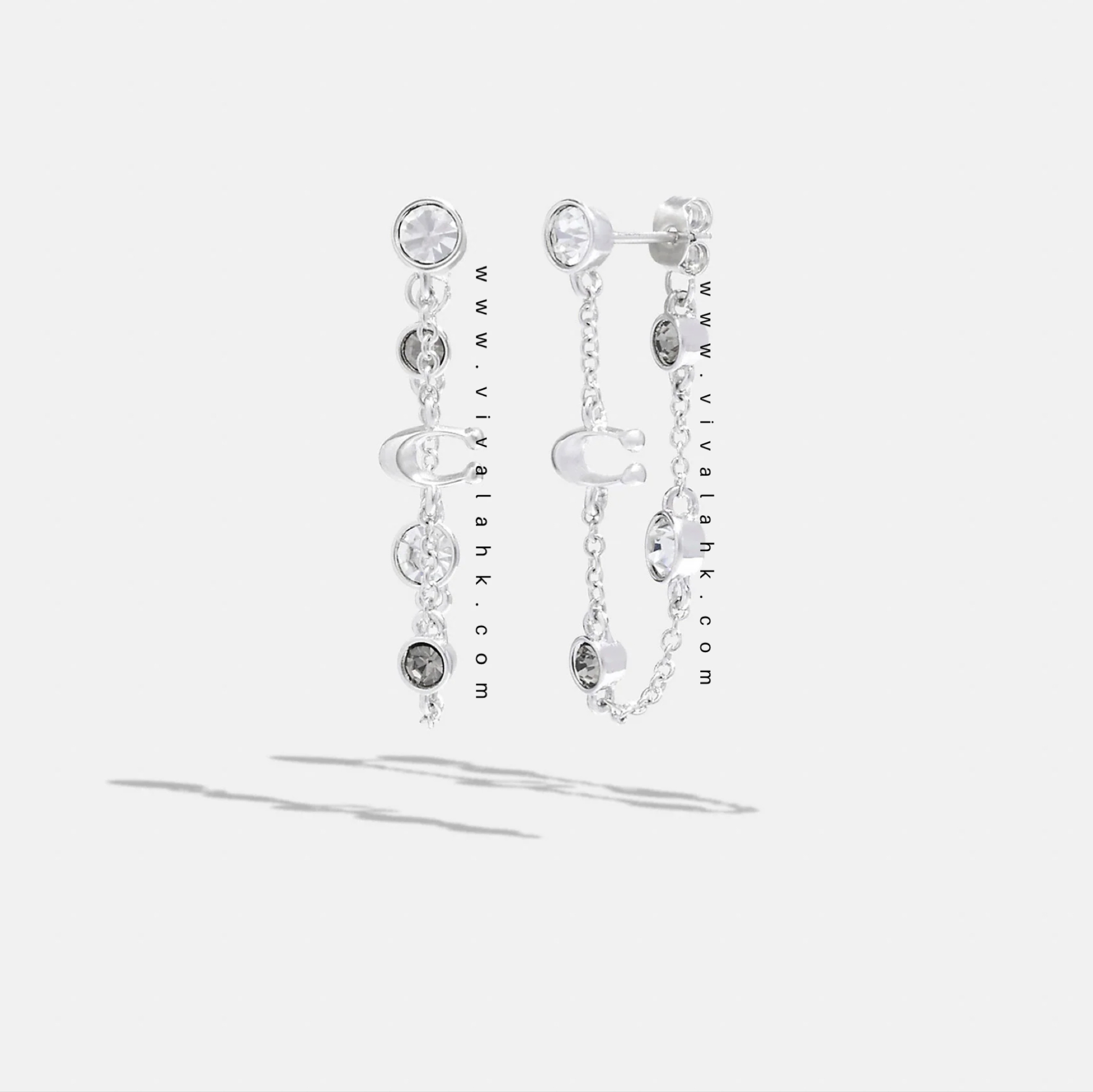 Coach - C字+閃石吊墜耳環 (C9451)