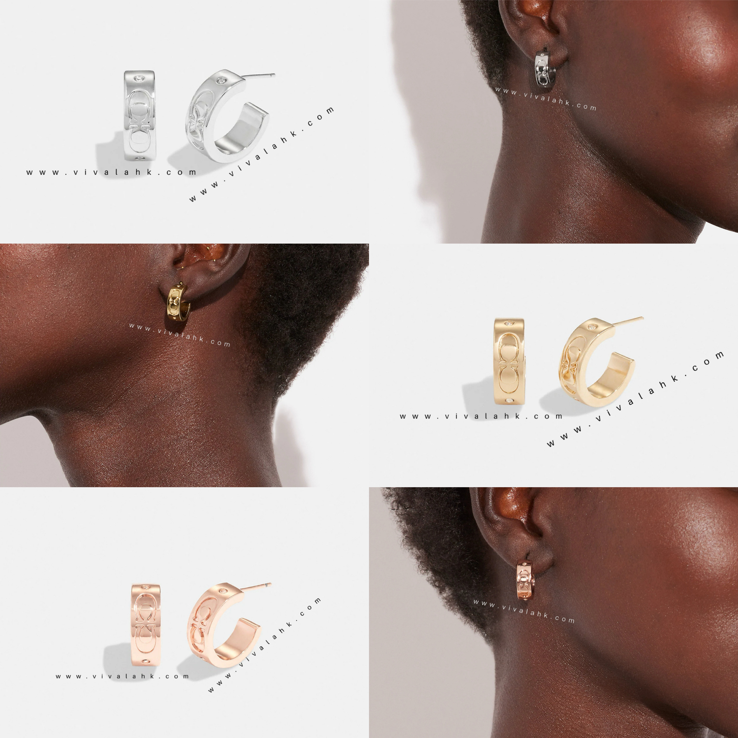 Coach - 經典Kissing C圈款耳環 (CI901)