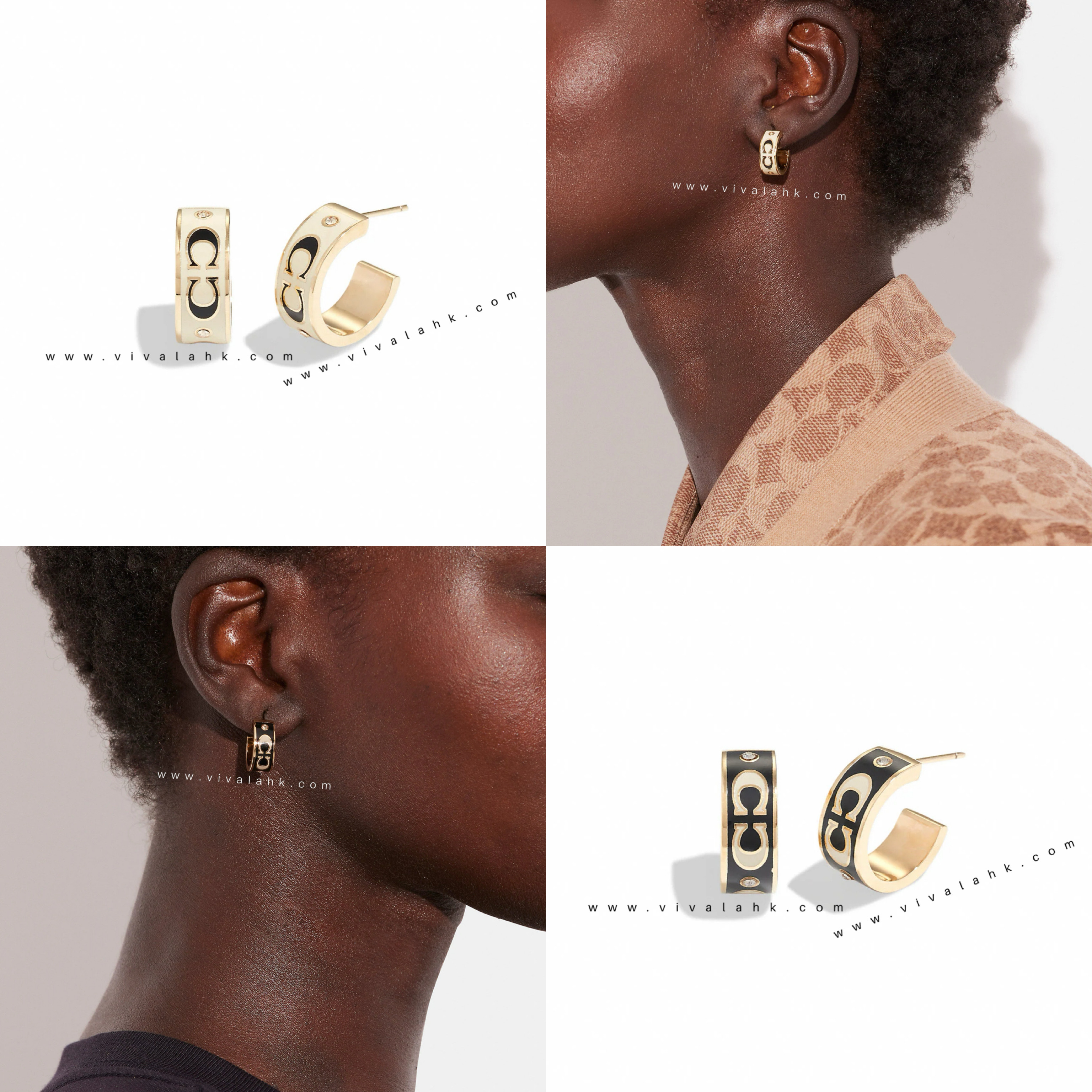 Coach - 經典搪瓷圈圈耳環 (CI903)