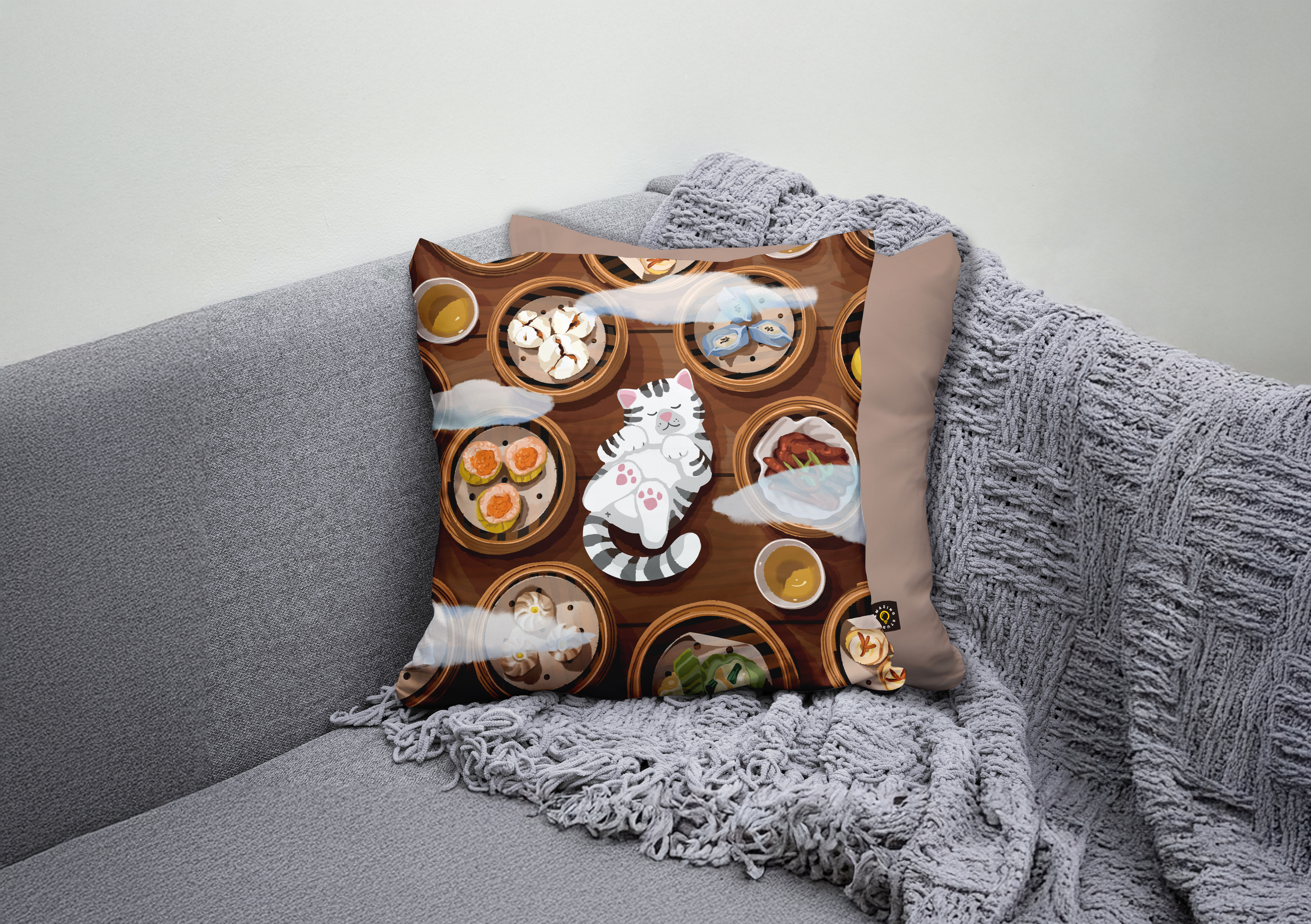 【貓遊街角 - 大中小點】 靠墊套/咕𠱸套/腰枕套丨Amazing Studio