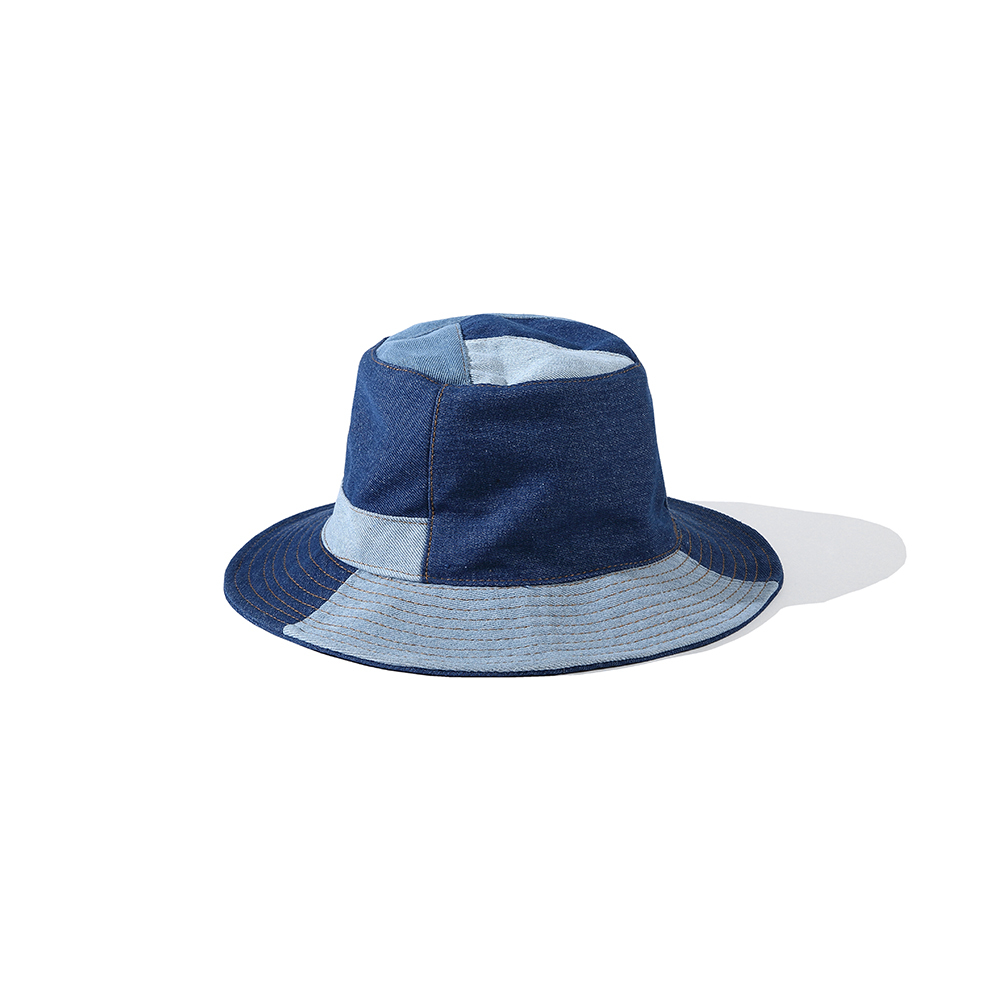 日系 INS 情侶款 高質量 牛仔拼布 街頭漁夫帽