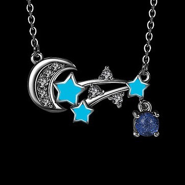 「星月🌙琉光 」 情侶項鏈💍 免費刻字✒️ 夜光情侶項鏈✨