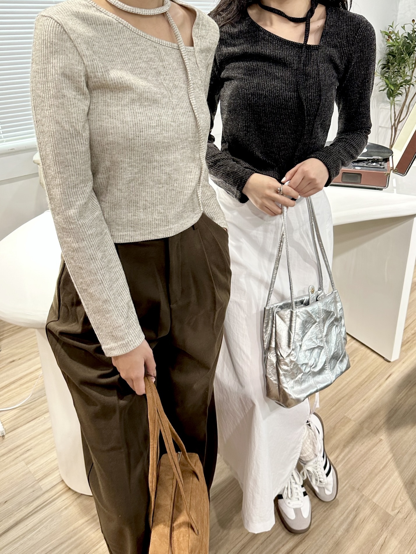 時髦至上斜肩綁脖上衣